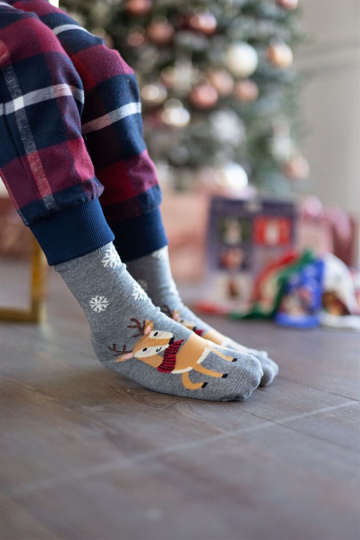 Winter Animals 6'lı Paket Çocuk Soket Çorap-Desenli