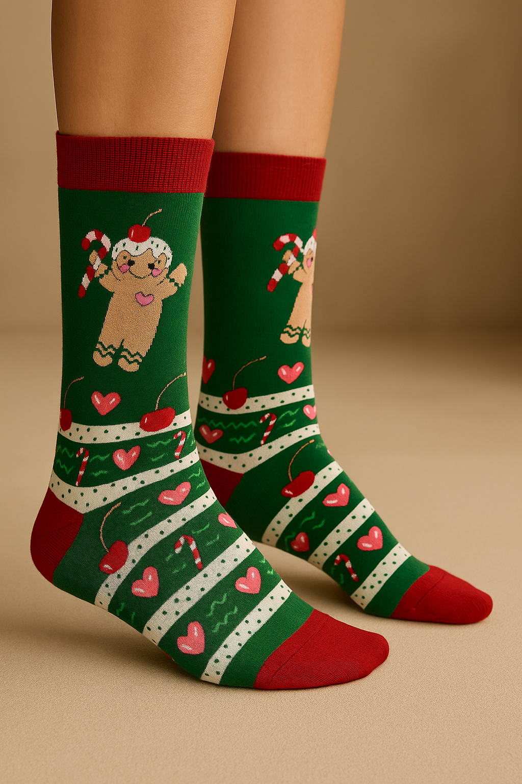 New Year Socket Socks Green