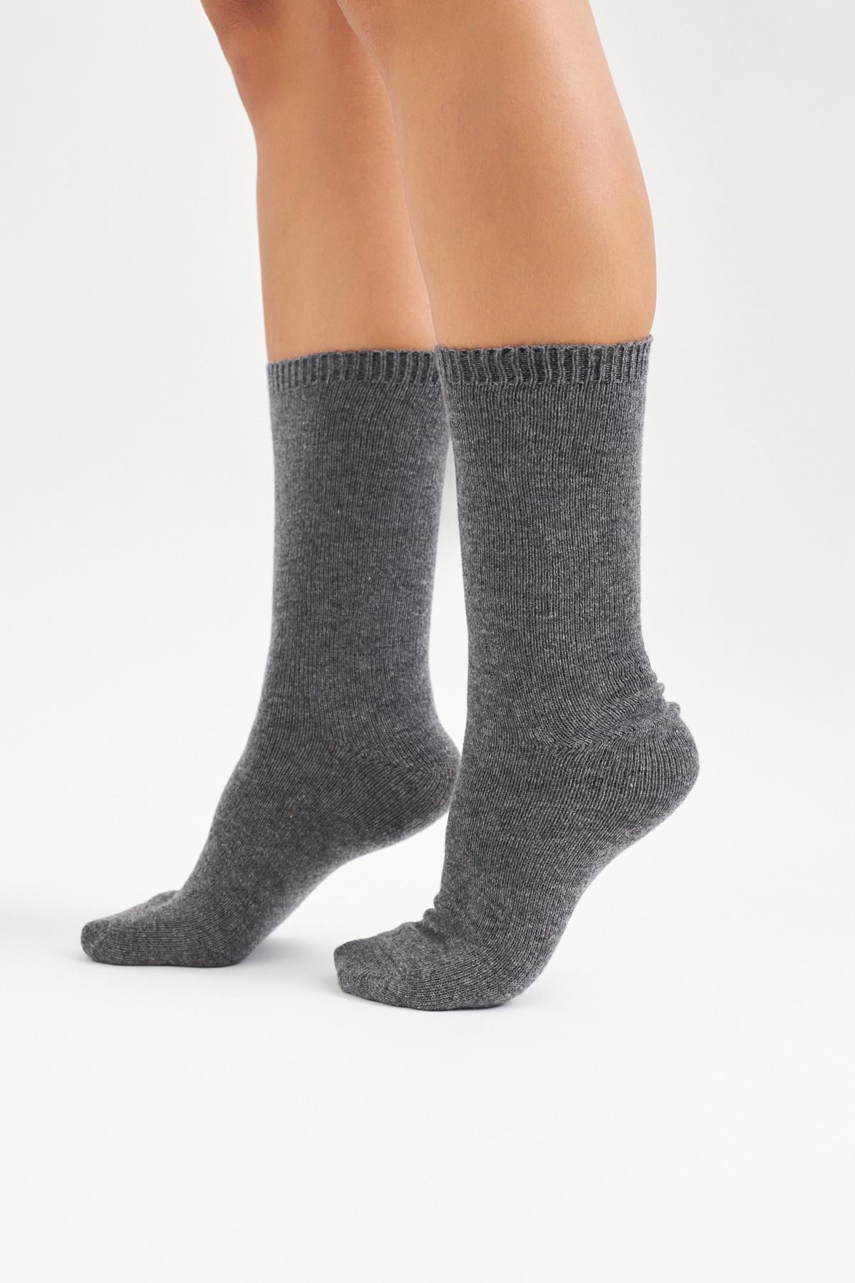 Yün Unisex Soket Çorap Antrasit