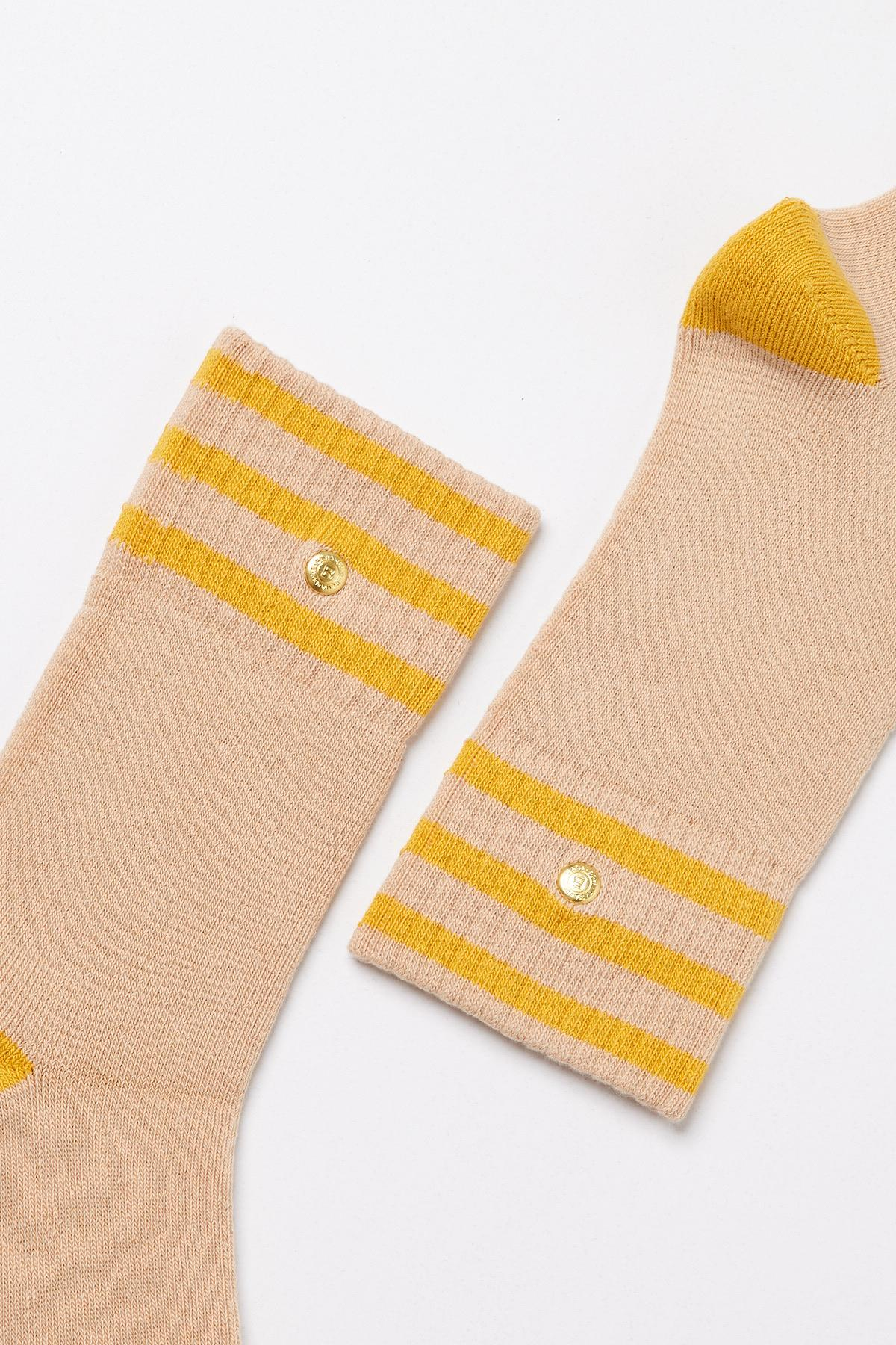 Zımbalı Havlu Erkek Soket Çorap Ekru