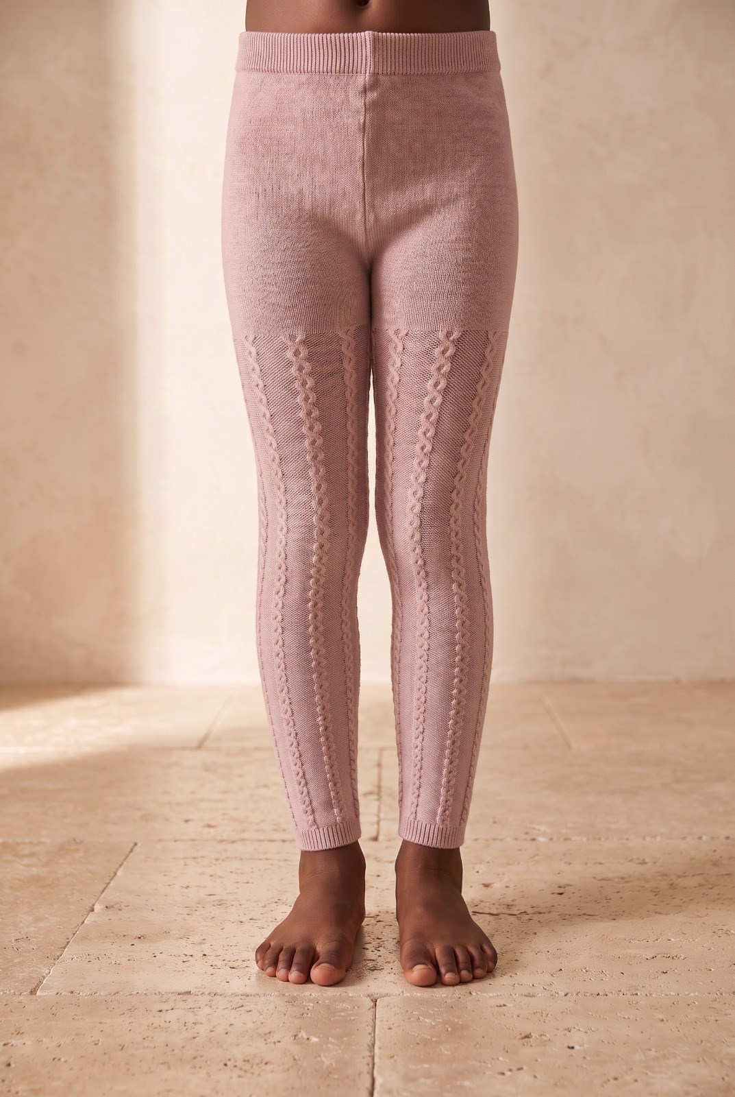 Chain Patterned Children's Tights Pink