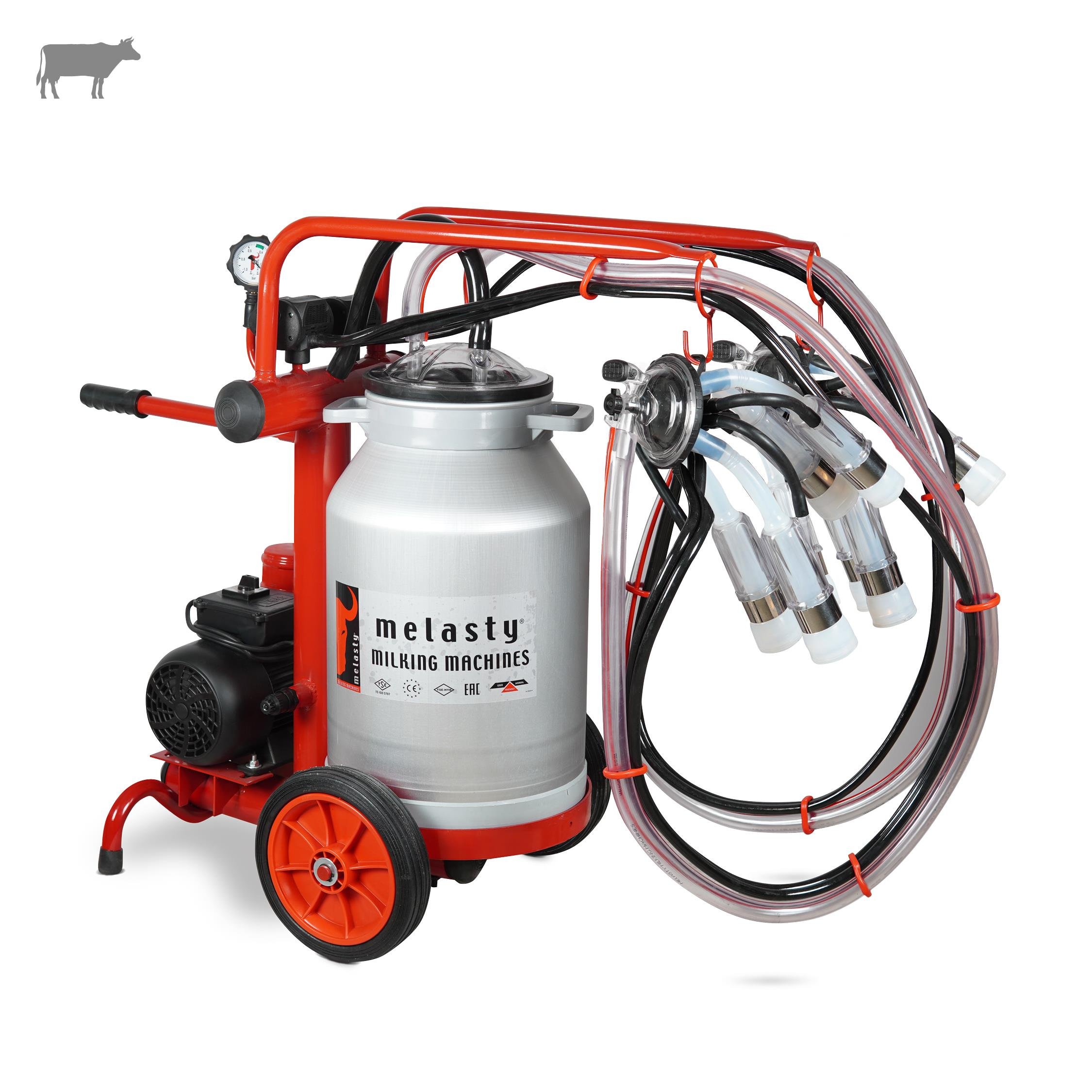 İKİLİ SAĞIM MAK. (BÜYÜKBAŞ) (ECOMINI)  (40 L Alüminyum Güğüm - Silikon Memelik - Kuru 210 L/dk) | Cimritilki.com