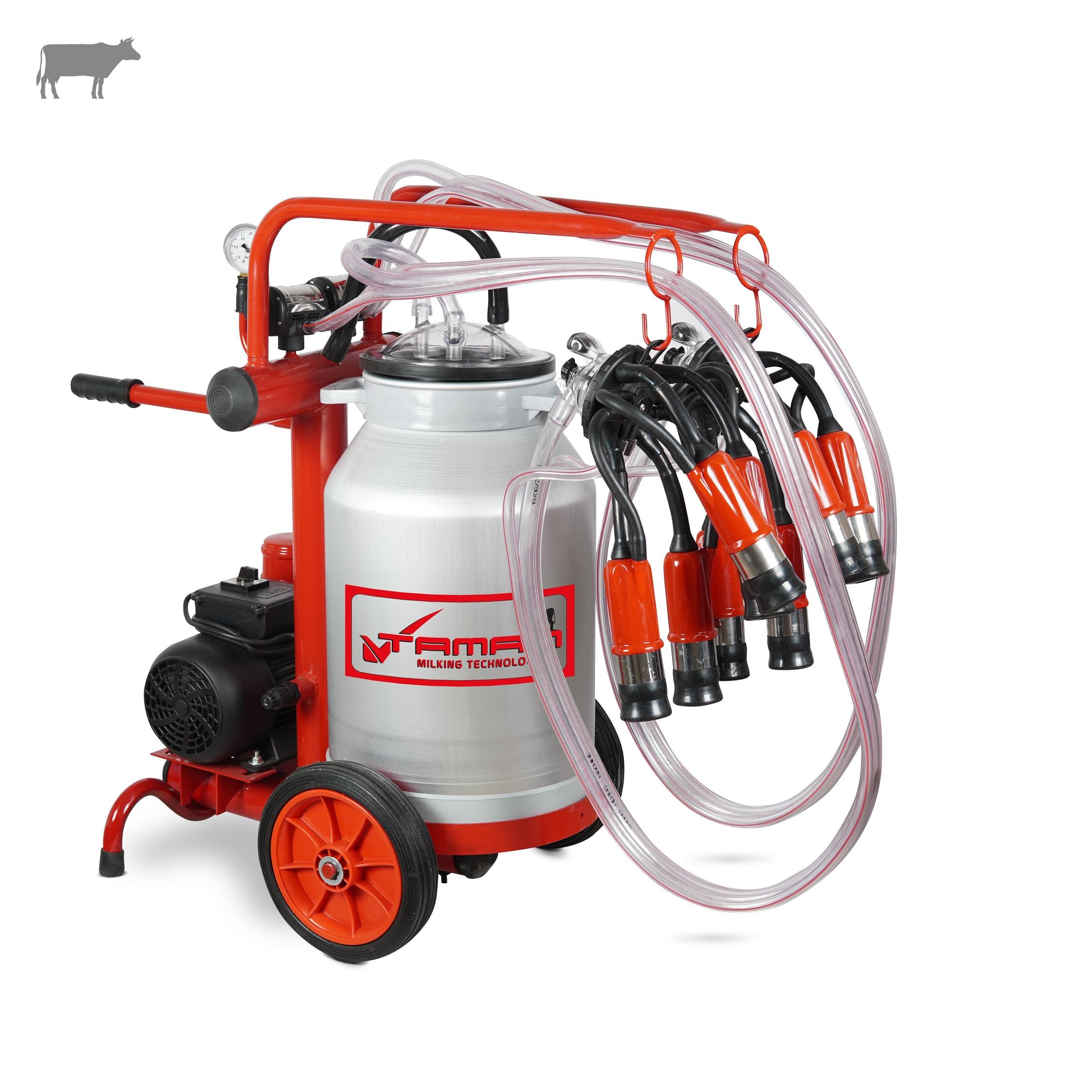 İKİLİ SAĞIM MAK. (BÜYÜKBAŞ) (ECOMINI)  (40 L Alüminyum Güğüm - Kauçuk Memelik - Kuru 210 L/dk) | Cimritilki.com