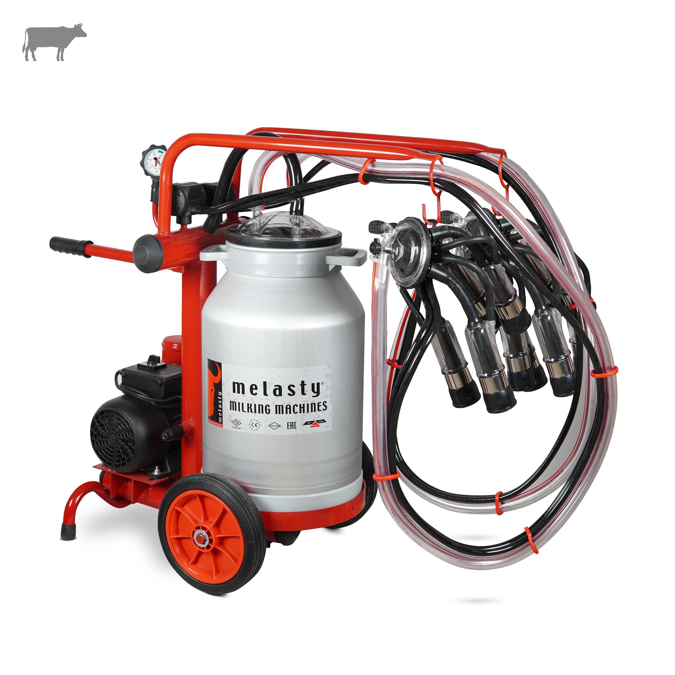 İKİLİ SAĞIM MAK. (BÜYÜKBAŞ) (ECOMINI)  (40 L Alüminyum Güğüm - Kauçuk Memelik - Kuru 210 L/dk) | Cimritilki.com