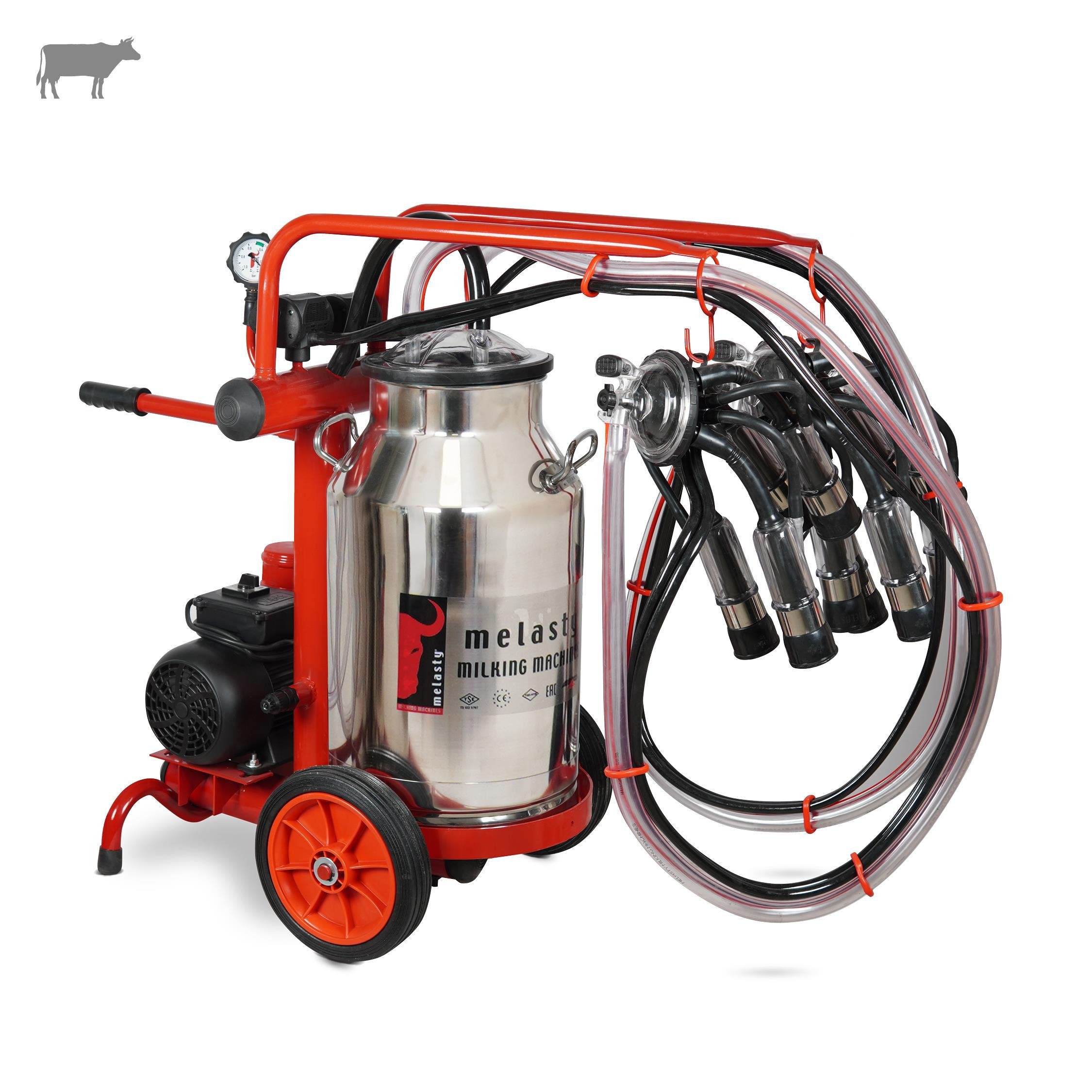 İKİLİ SAĞIM MAK. (BÜYÜKBAŞ) (ECOMINI)  (40 L Paslanmaz Güğüm - Kauçuk Memelik - Kuru 210 L/dk)| Cimritilki.com