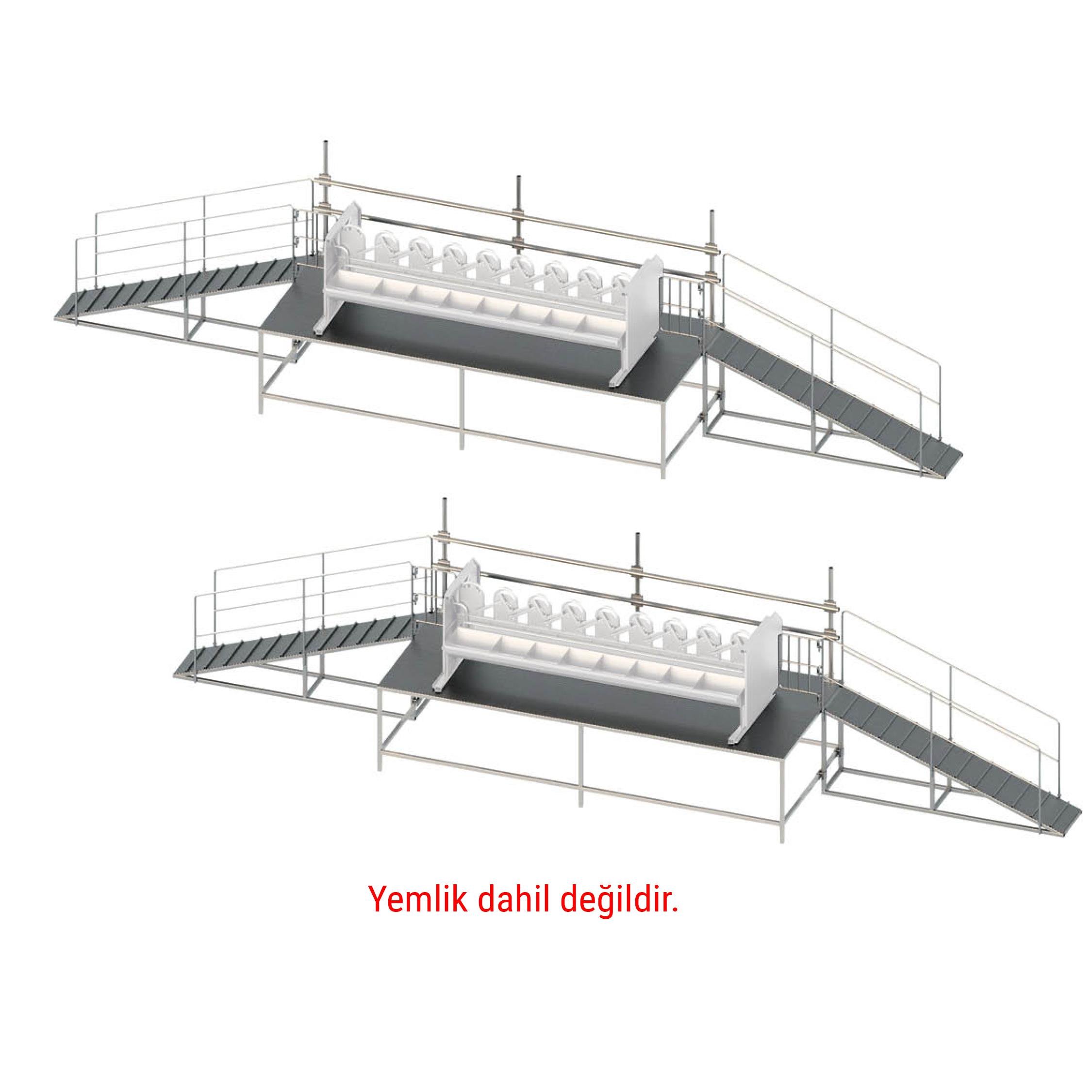 Melasty Boyun Kilitli Sıralı Çıkış Rampası (Sıcak Galvaniz Gözde) (Paslanmaz Platform) 2 x 12 | Cimritilki.com