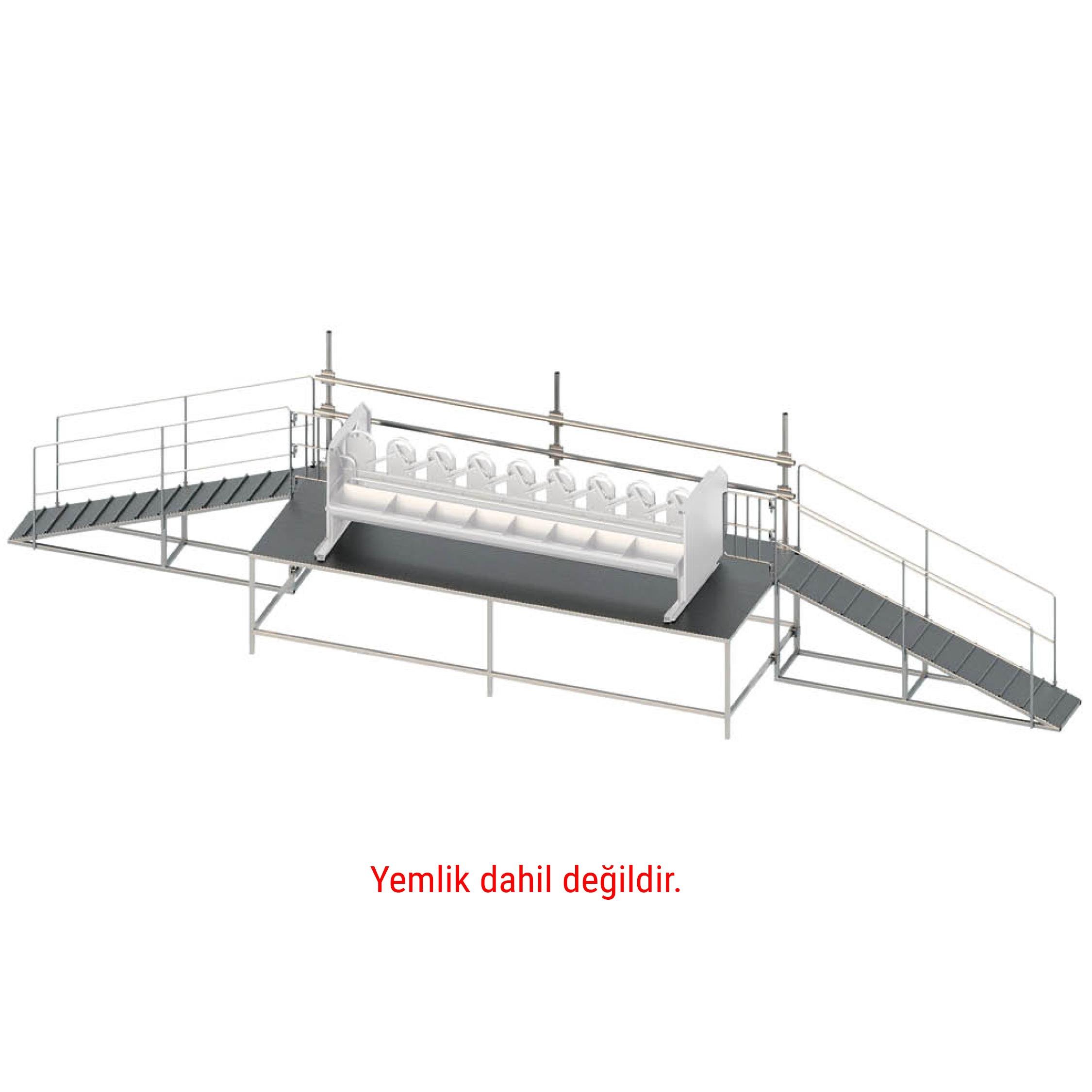Melasty Boyun Kilitli Sıralı Çıkış Rampası (Sıcak Galvaniz Gözde) (Paslanmaz Platform) 1 x 12 | Cimritilki.com