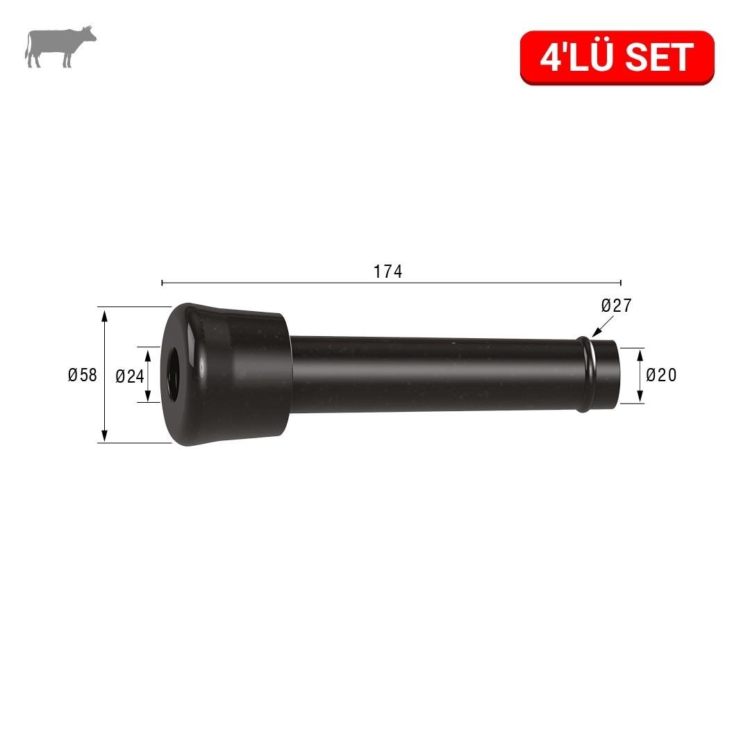 Melasty Dadal Kısa Meme Lastiği (Kauçuk Memelik - 4 lü Paket) | Cimritilki.com