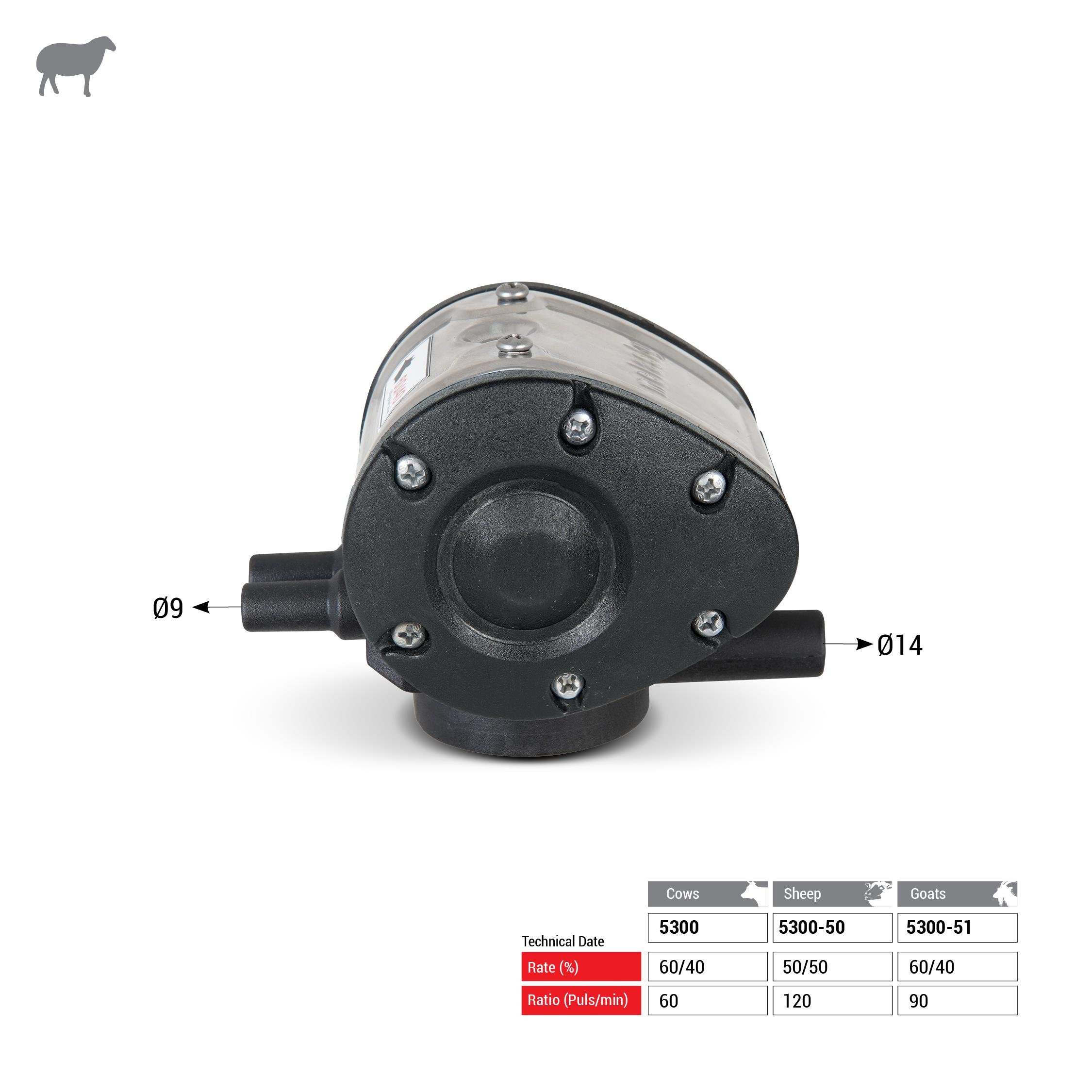 Melasty Koyun Süt Sağma Makinesi Yandan Adaptörlü Pulsatör (Inox Kapak) (50/50-120) | Cimritilki.com