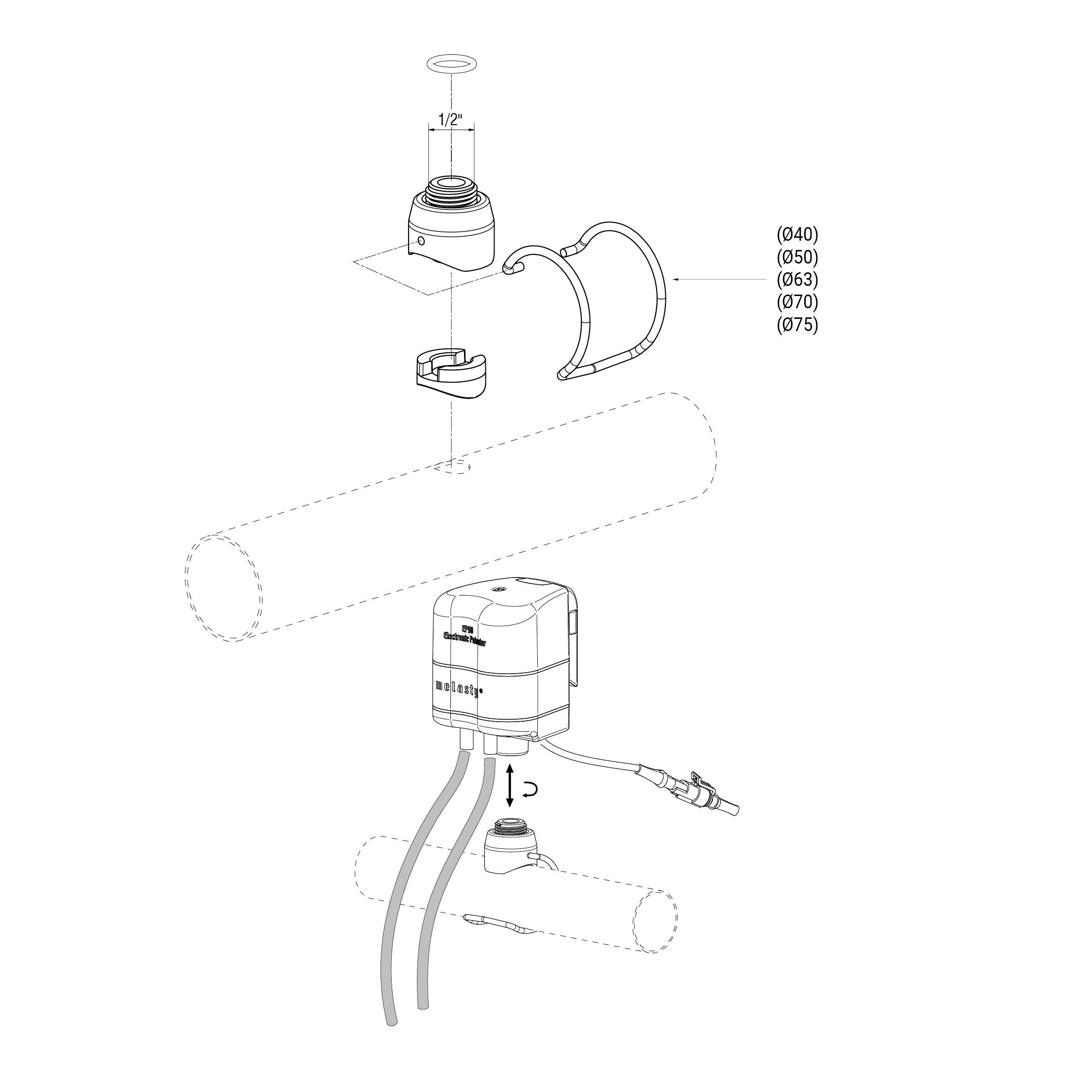 Melasty Süt Sağım Sistemi Elektronik Pulsatör Bağlantı Aparatı (Boru Çapı 75 mm) | Cimritilki.com