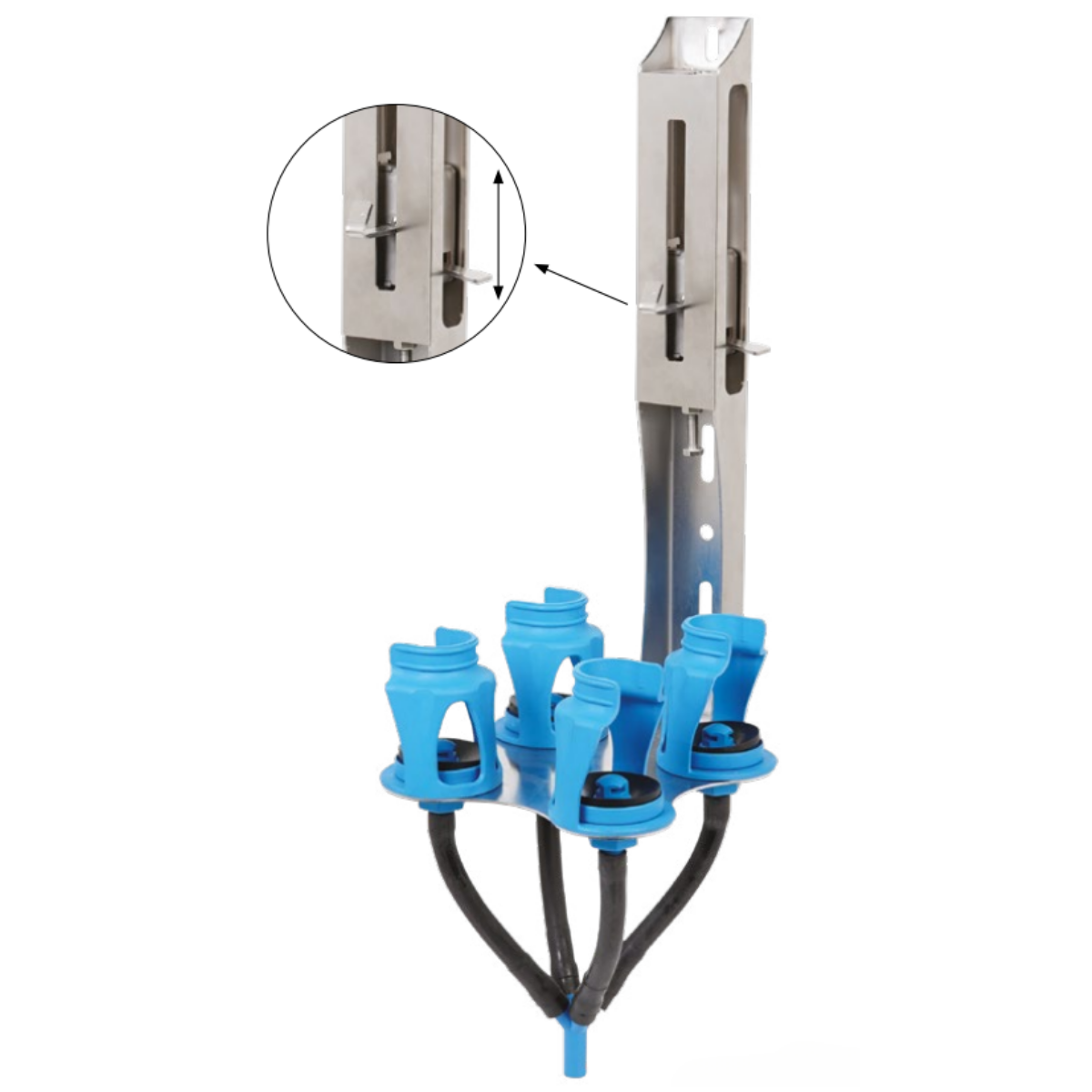 Melasty Süt Sağım Sistemi Sabit Sistem Askılı Ayarlı Yıkama Takımı (Paslanmaz) (Kadehli) | Cimritilki.com