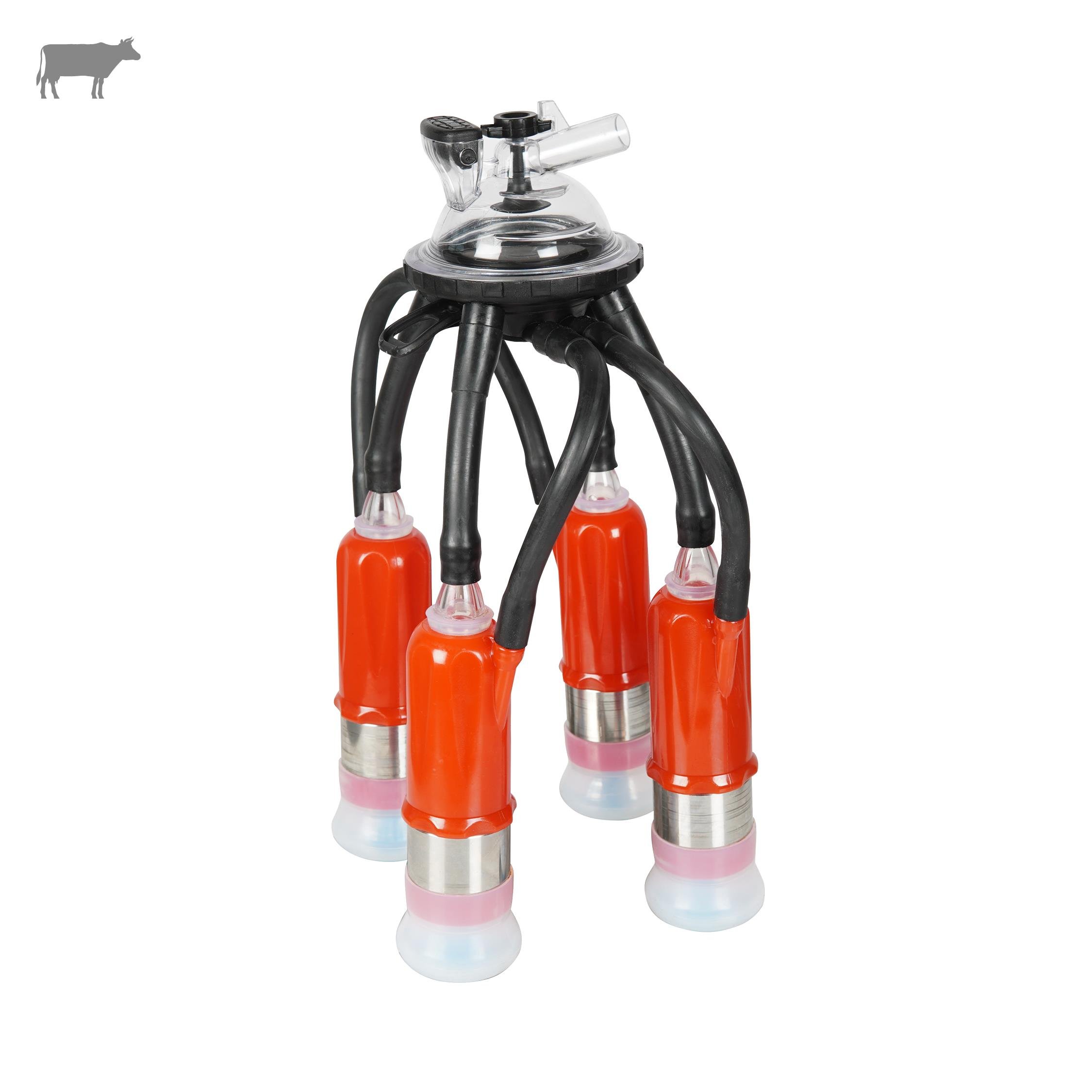 Melasty Süt Sağma Makinesi 200 cc Sağım Demeti (Kırmızı Plastik Kılıflı) & Algan Ø24 Kısa Meme Lastiği (Silikon) | Cimritilki.com