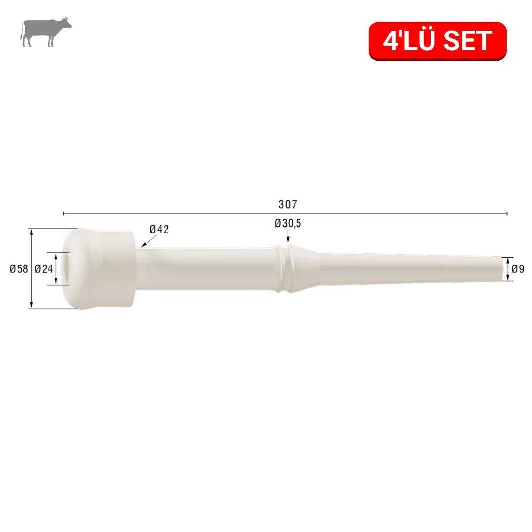 Melasty Ural Uzun Meme Lastiği (Silikon Memelik - 4 lü Paket) | Cimritilki.com