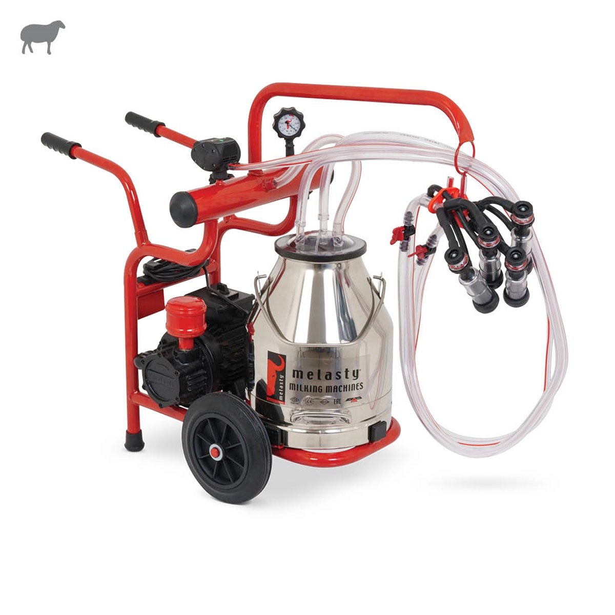 MelastyTJKKY2-PKKoyun İkili Süt Sağım Makinesi (Paslanmaz Güğüm - Kauçuk Memelik) (Junior) (Kuru Pompa)  | Cimritilki.com