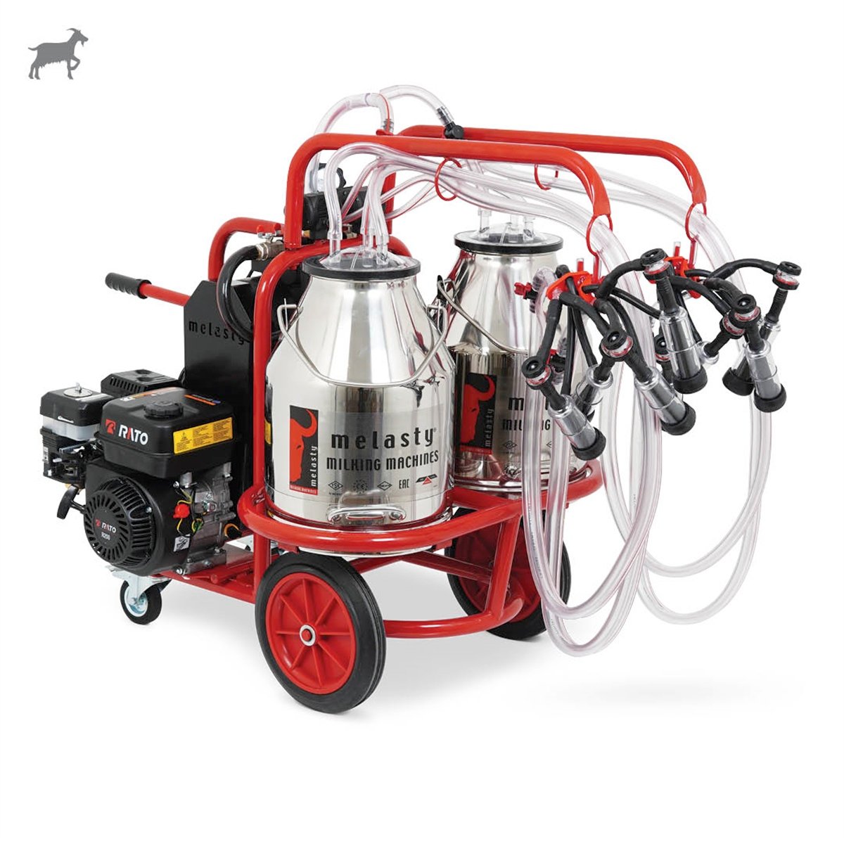 MelastyTKKC4-2PK YGEKeçi Dörtlü Süt Sağım Makinesi (Paslanmaz Güğüm - Kauçuk Memelik) (Benzinli) (Çift Güğüm) (Kuru Pompa)  | Cimritilki.com