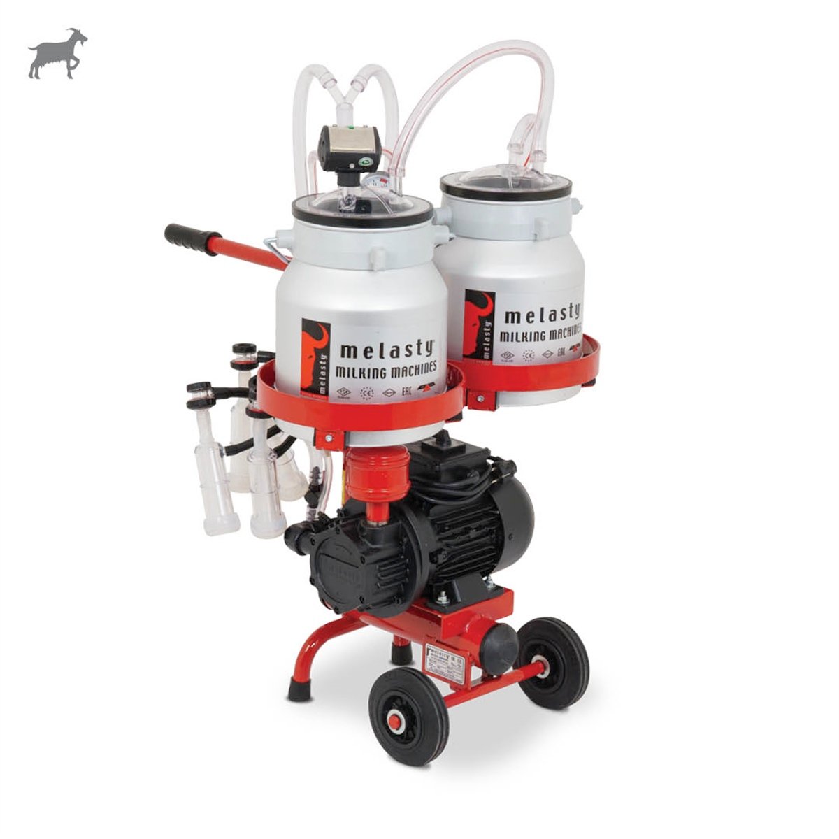 MelastyTKMKC2-2ASKeçi İkili Süt Sağım Makinesi (Alüminyum Güğüm - Silikon Memelik) (Micro) (Çift Güğüm) (Kuru Pompa)  | Cimritilki.com