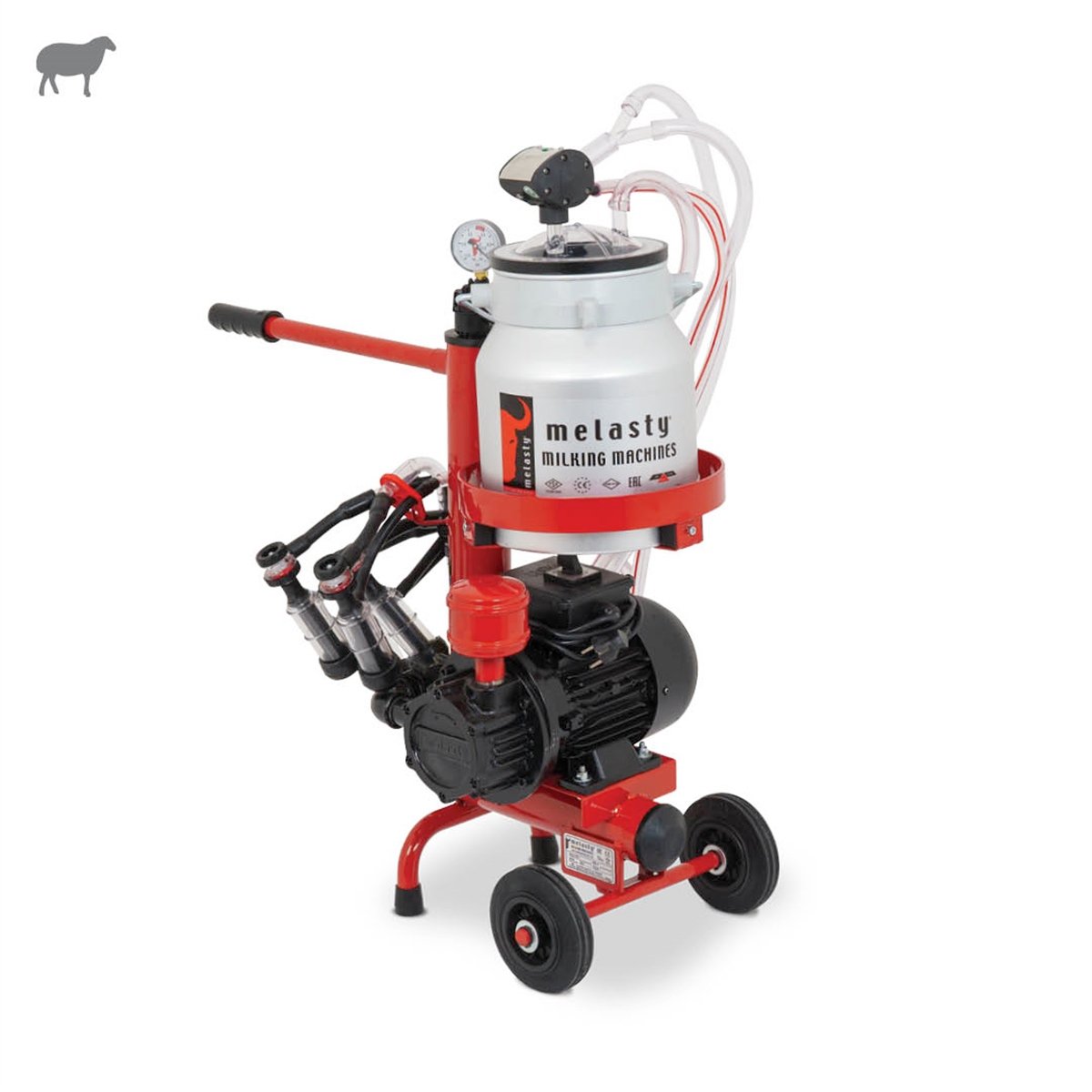 MelastyTKMKY2-AKKoyun İkili Süt Sağım Makinesi (Alüminyum Güğüm - Kauçuk Memelik) (Micro) (Kuru Pompa)  | Cimritilki.com