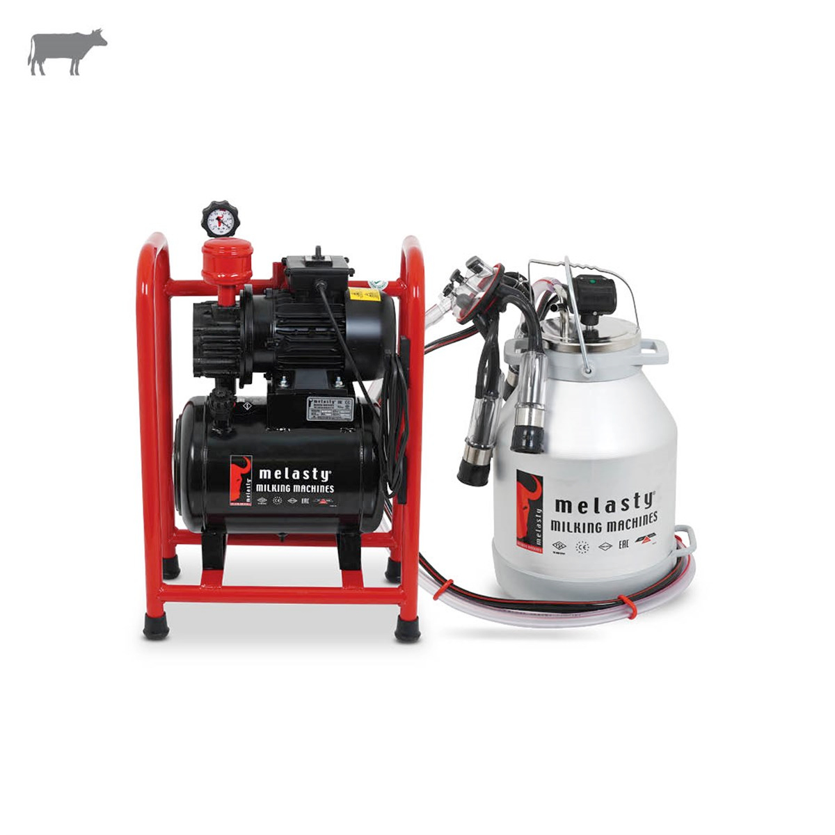MelastyTYS-1AKBüyükbaş Tek Güğüm Üniteli Sabit Sistem (Alüminyum Güğüm - Kauçuk Memelik) (Yağlı Pompa)  | Cimritilki.com
