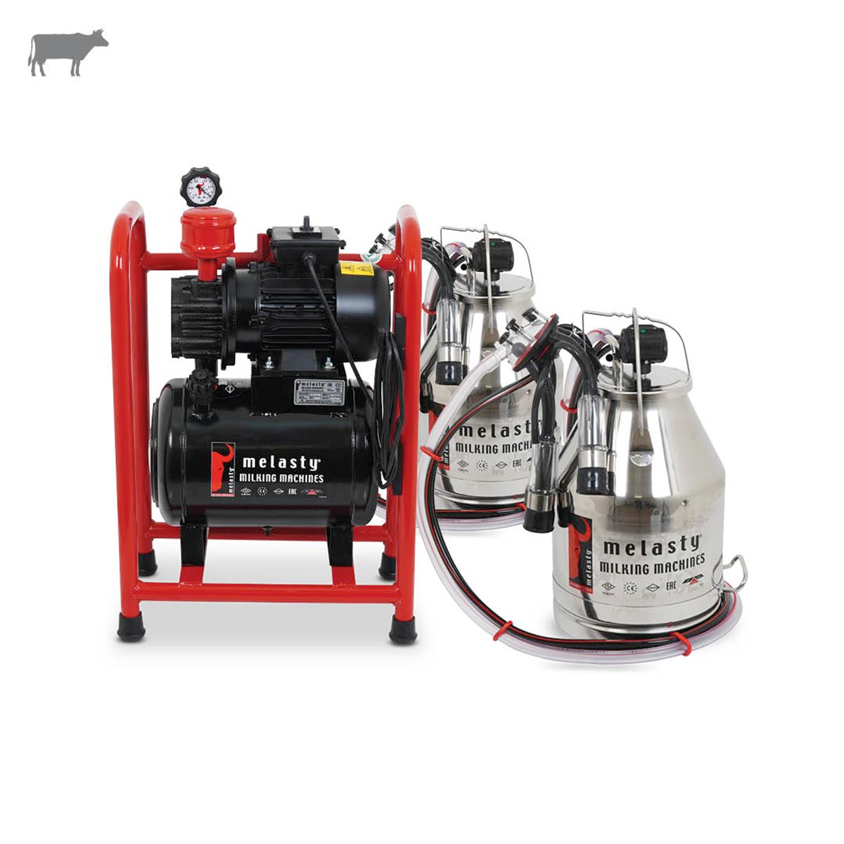 MELASTYTYS-2PKBüyükbaş Çift Güğüm Üniteli Sabit Sistem (Paslanmaz Güğüm - Kauçuk Memelik) (Yağlı Pompa) | Cimritilki.com