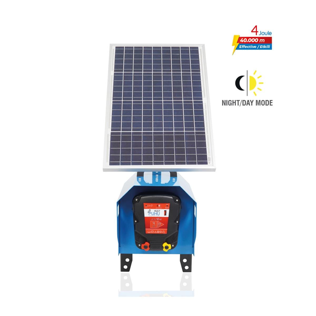 Puhu Compact Güneş Enerjili Elektrikli Çit Cihazı (40 W) (4 Joule = 40.000 m)  | Cimritilki.com