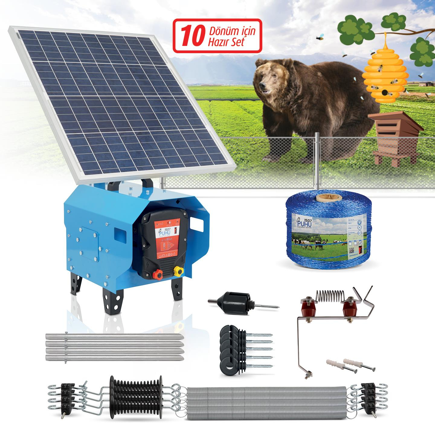 Puhu Compact Model Kuruluma Hazır Elektrikli Çit Sistemi (10 Dönümlük) (8 Joule) | Cimritilki.com