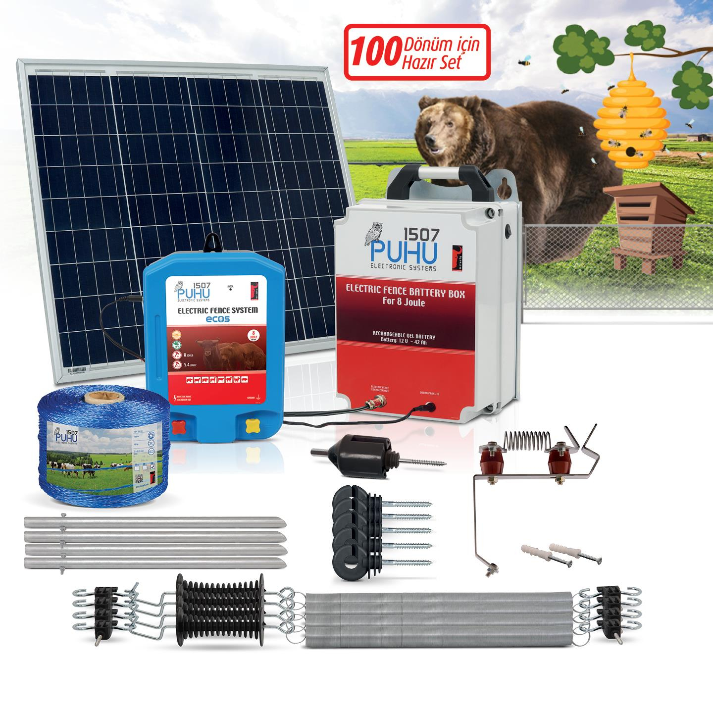 Puhu Ecos Eko Model Kuruluma Hazır Elektrikli Çit Sistemi (100 Dönümlük) (8 Joule) | Cimritilki.com