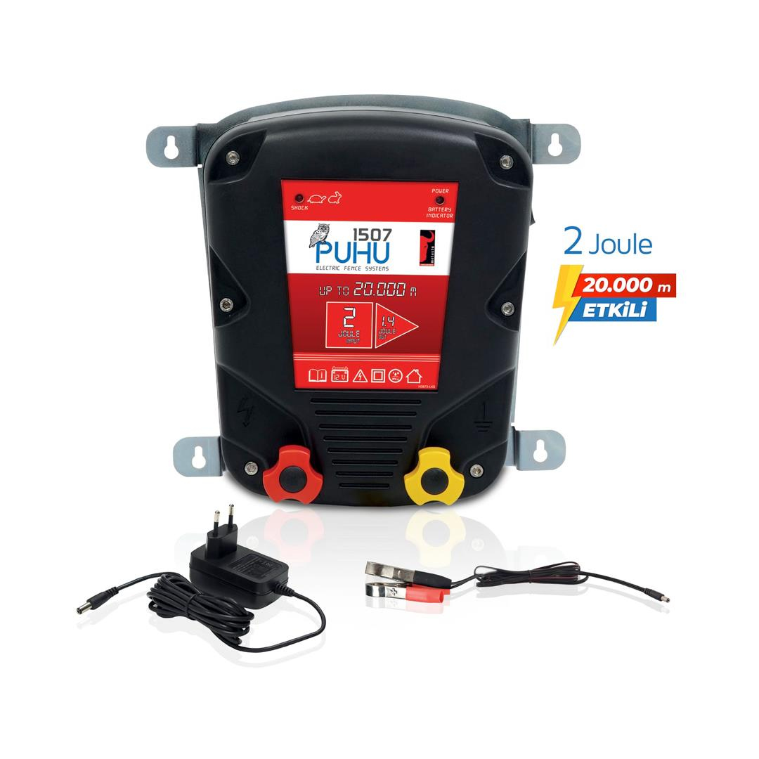 Puhu Güneş Enerjili Elektrikli Çit Cihazı (2 Joule) (20W Panel + 12V/14Ah Jel Akü) | Cimritilki.com