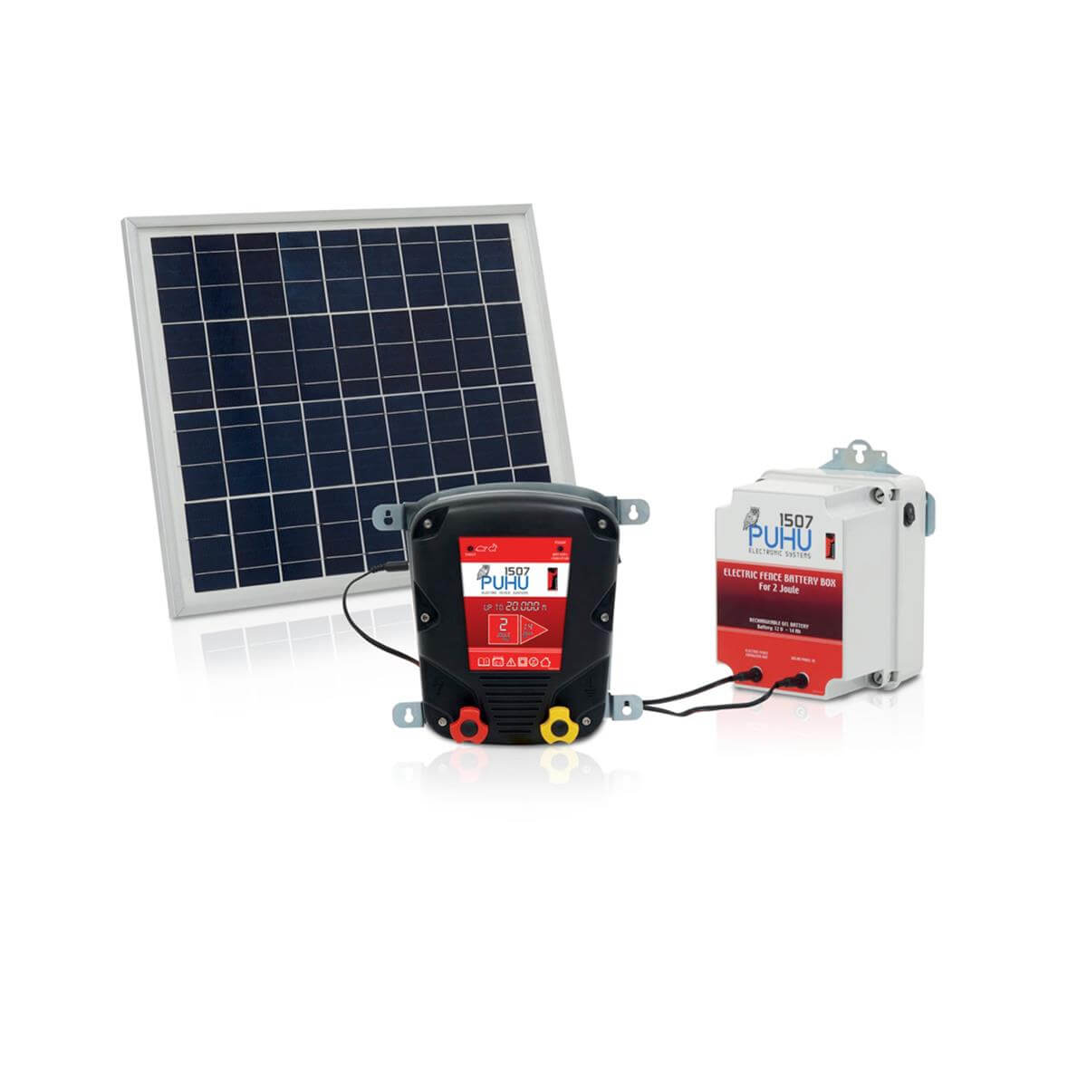 Puhu Güneş Enerjili Elektrikli Çit Cihazı (2 Joule) (20W Panel + 12V/14Ah Jel Akü) | Cimritilki.com