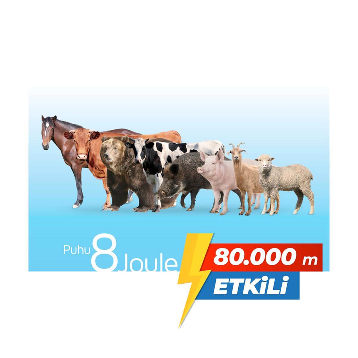 Puhu Güneş Enerjili Elektrikli Çit Cihazı (8 Joule) (60W Panel + 12V/42Ah Jel Akü) | Cimritilki.com