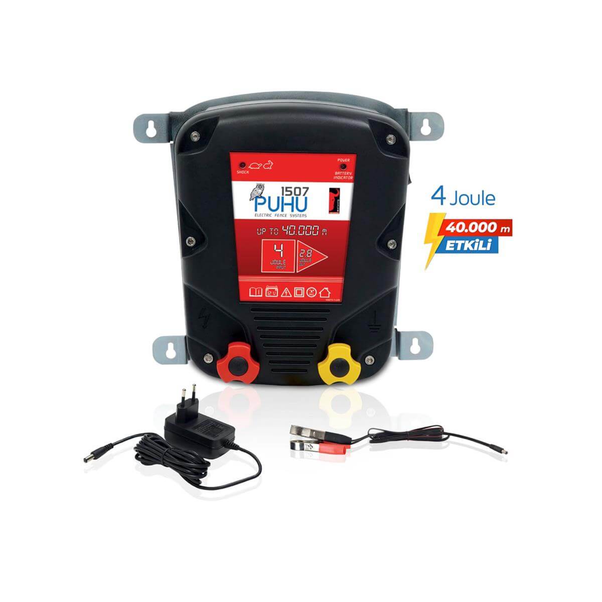 Puhu Güneş Enerjili Elektrikli Çit Cihazı (4 Joule) (40W Panel + 12V/24Ah Jel Akü) | Cimritilki.com