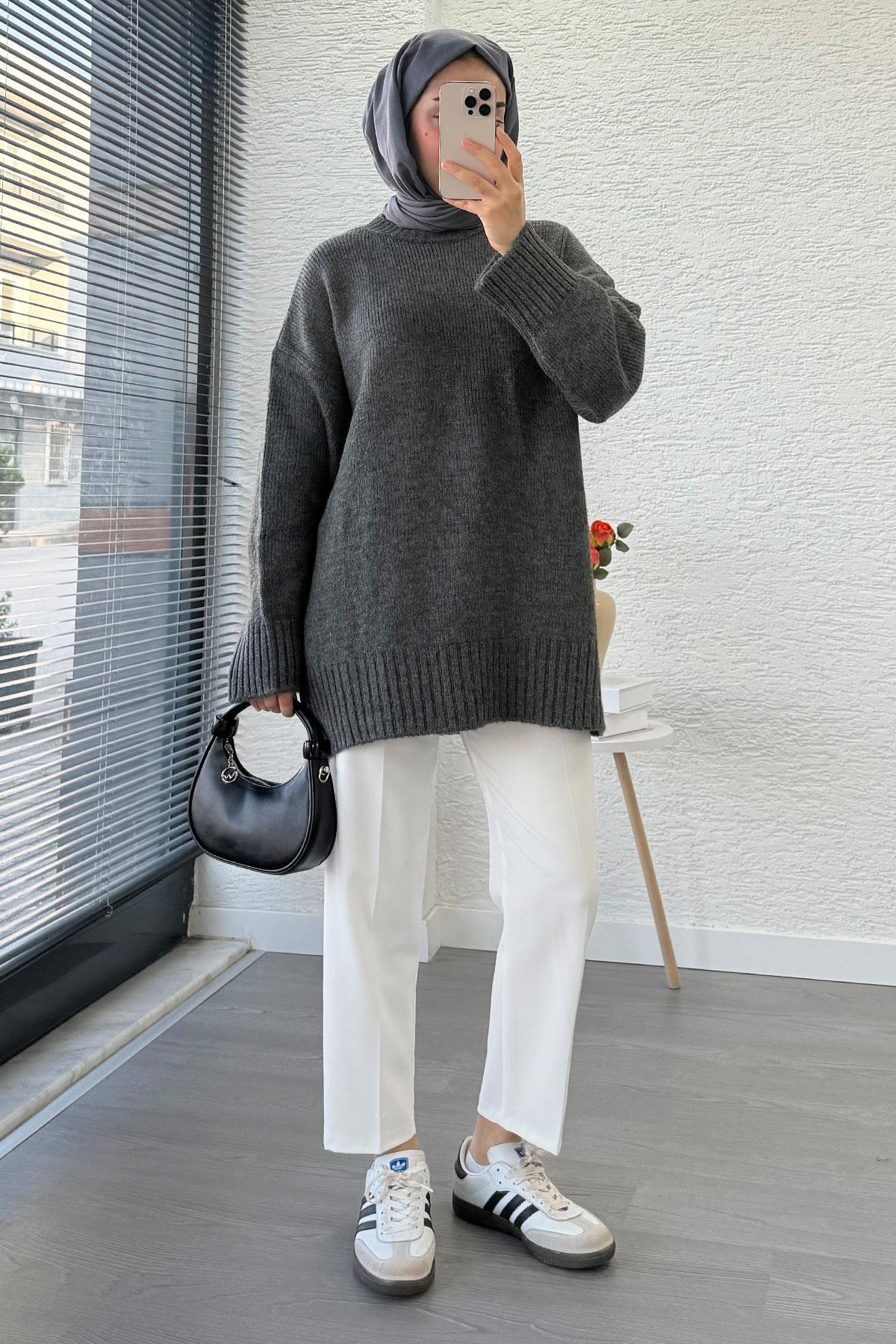 Basic Oversize Triko Kazak – Antrasit