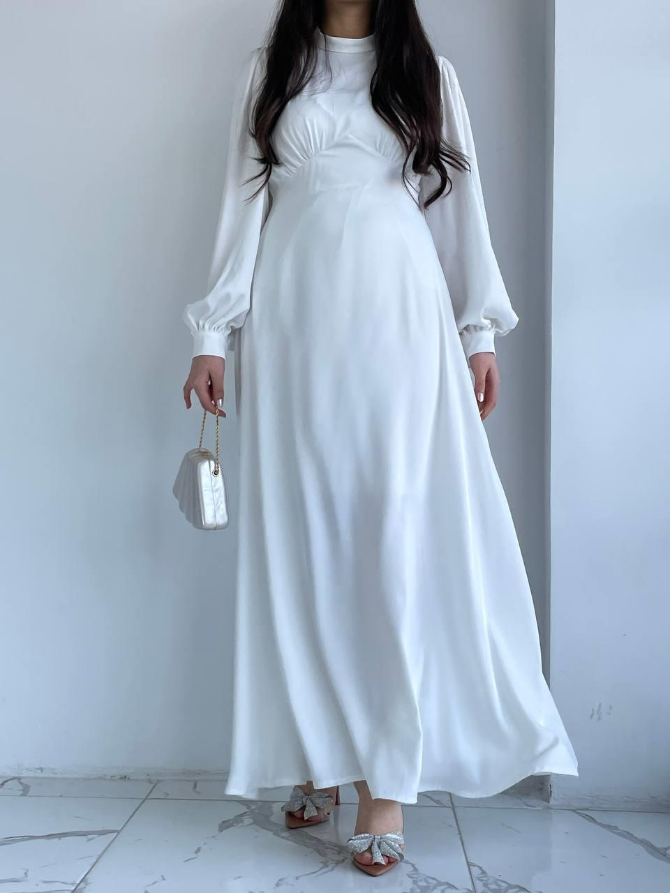 Beyaz Azra Elbise
