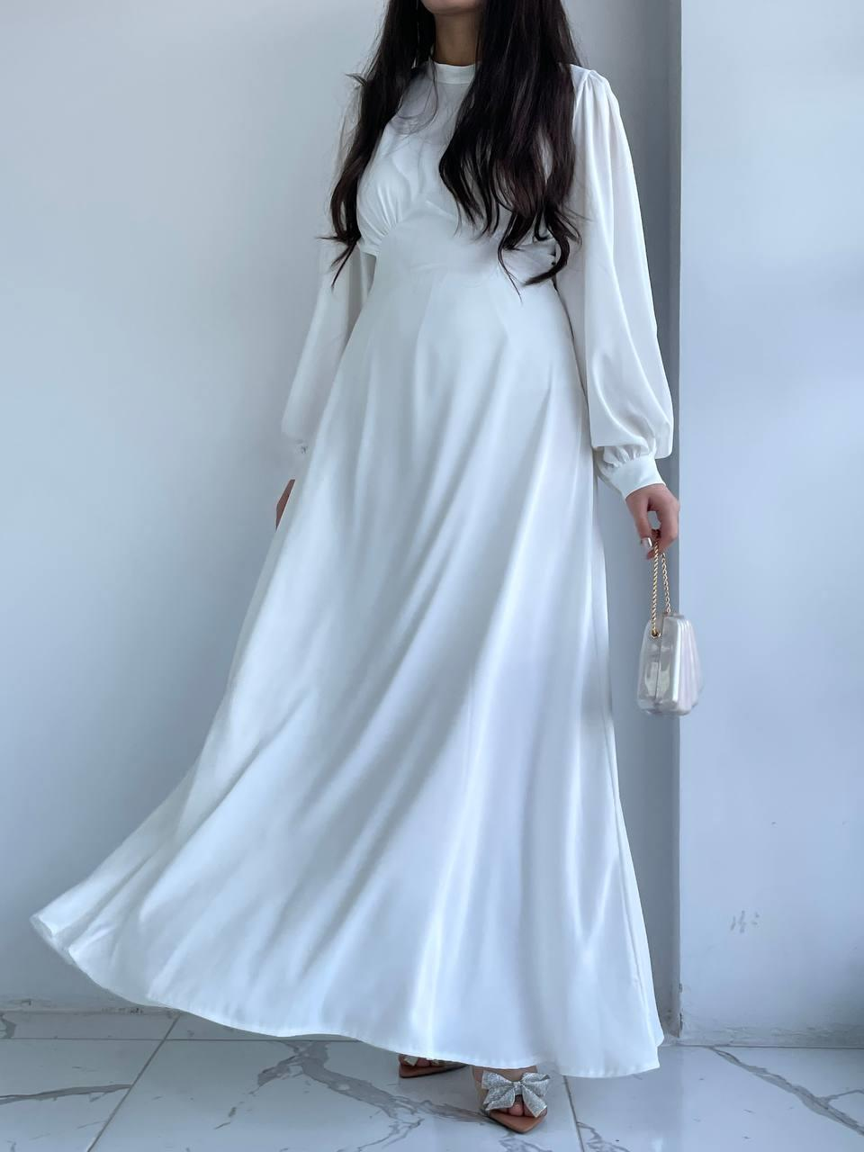 Beyaz Azra Elbise