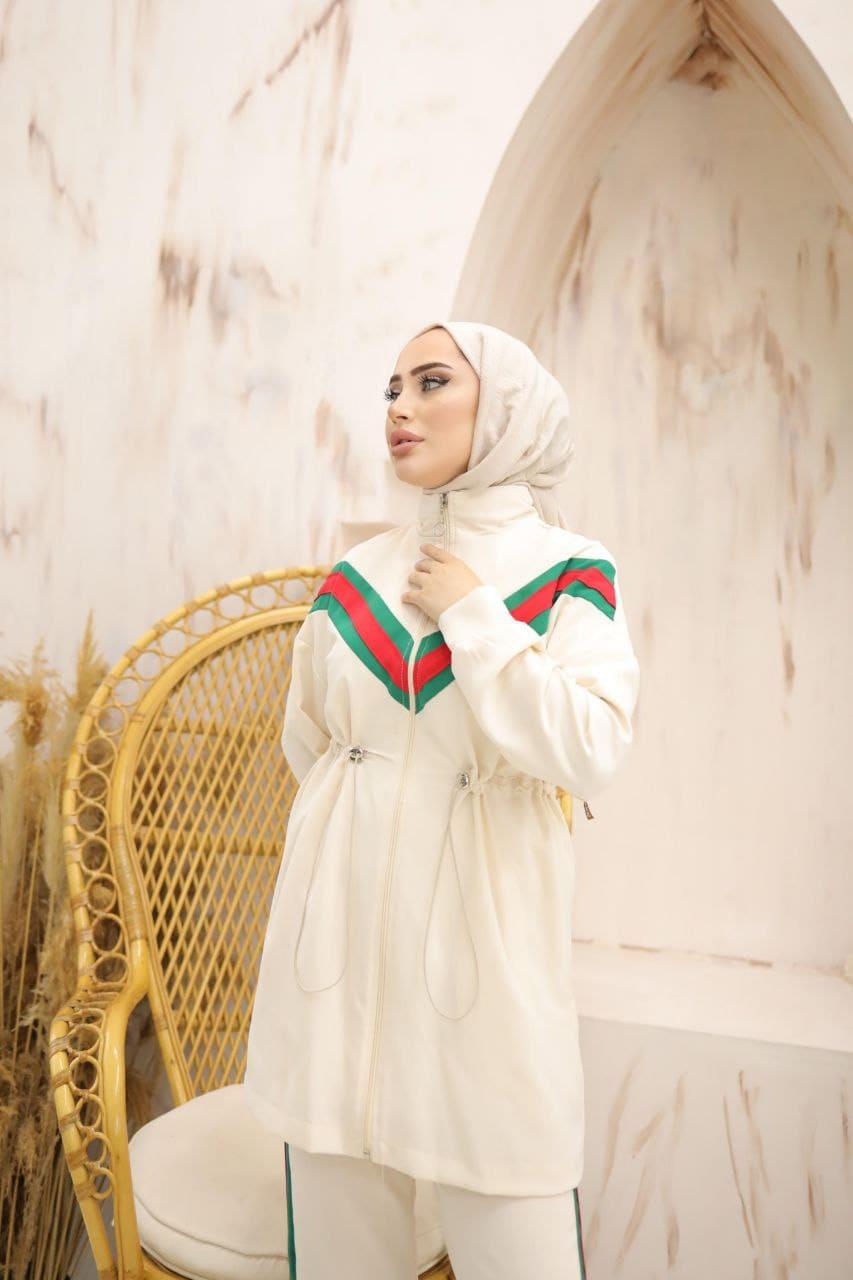 Beyaz Gucci Şerit İkili Takım