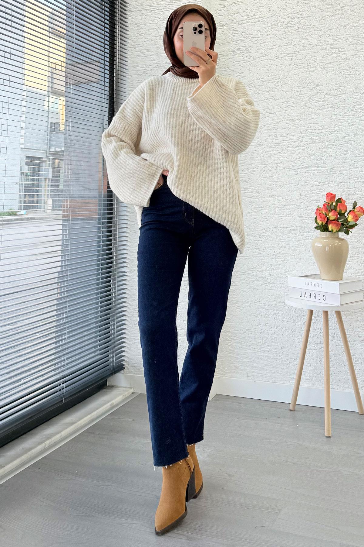 Boy Fit Kesim Jean Pantolon - Koyu Mavi 