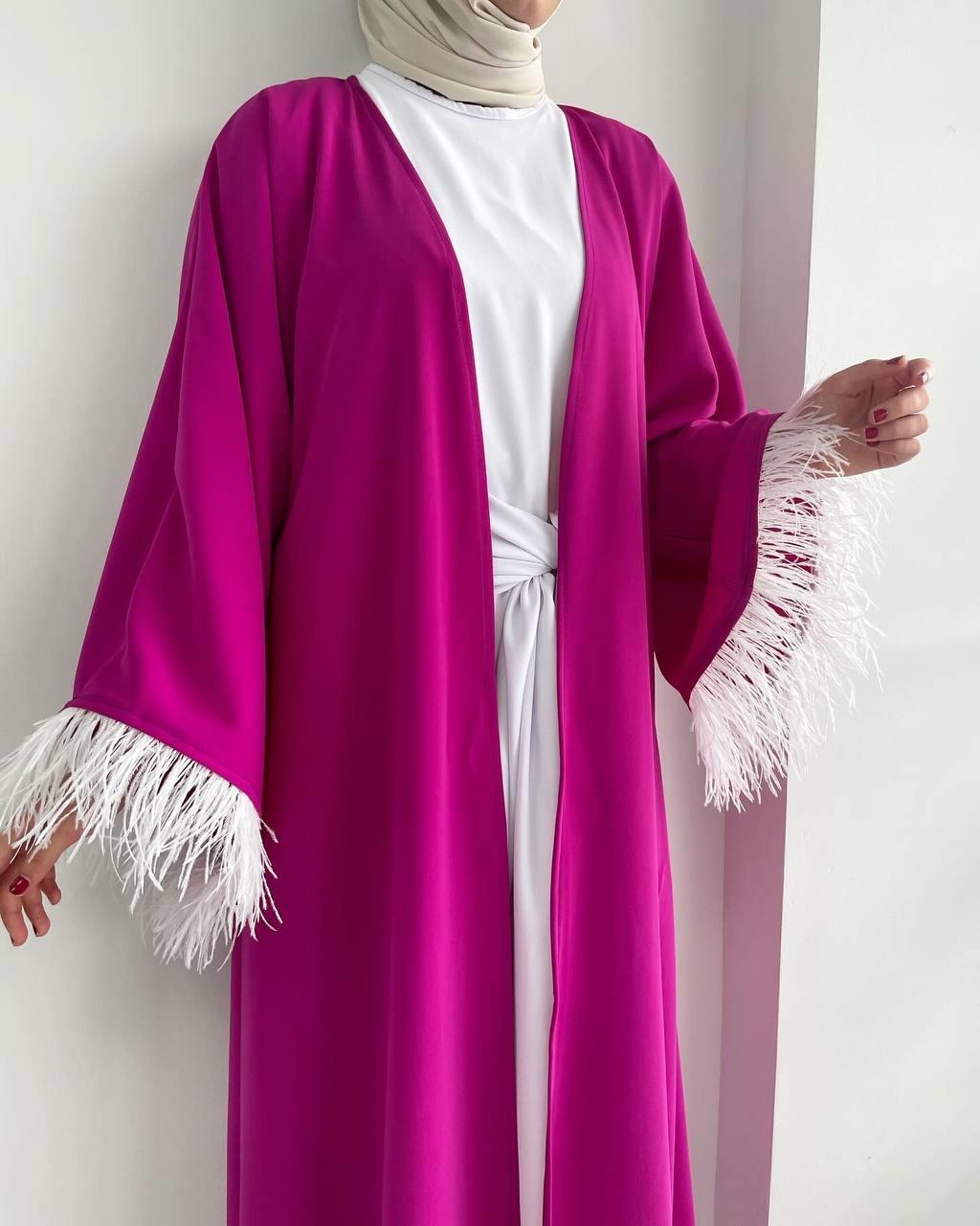 Fuşya Zehra Abaya Takım 