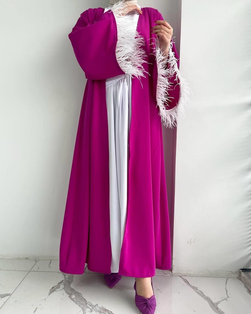 Fuşya Zehra Abaya Takım 