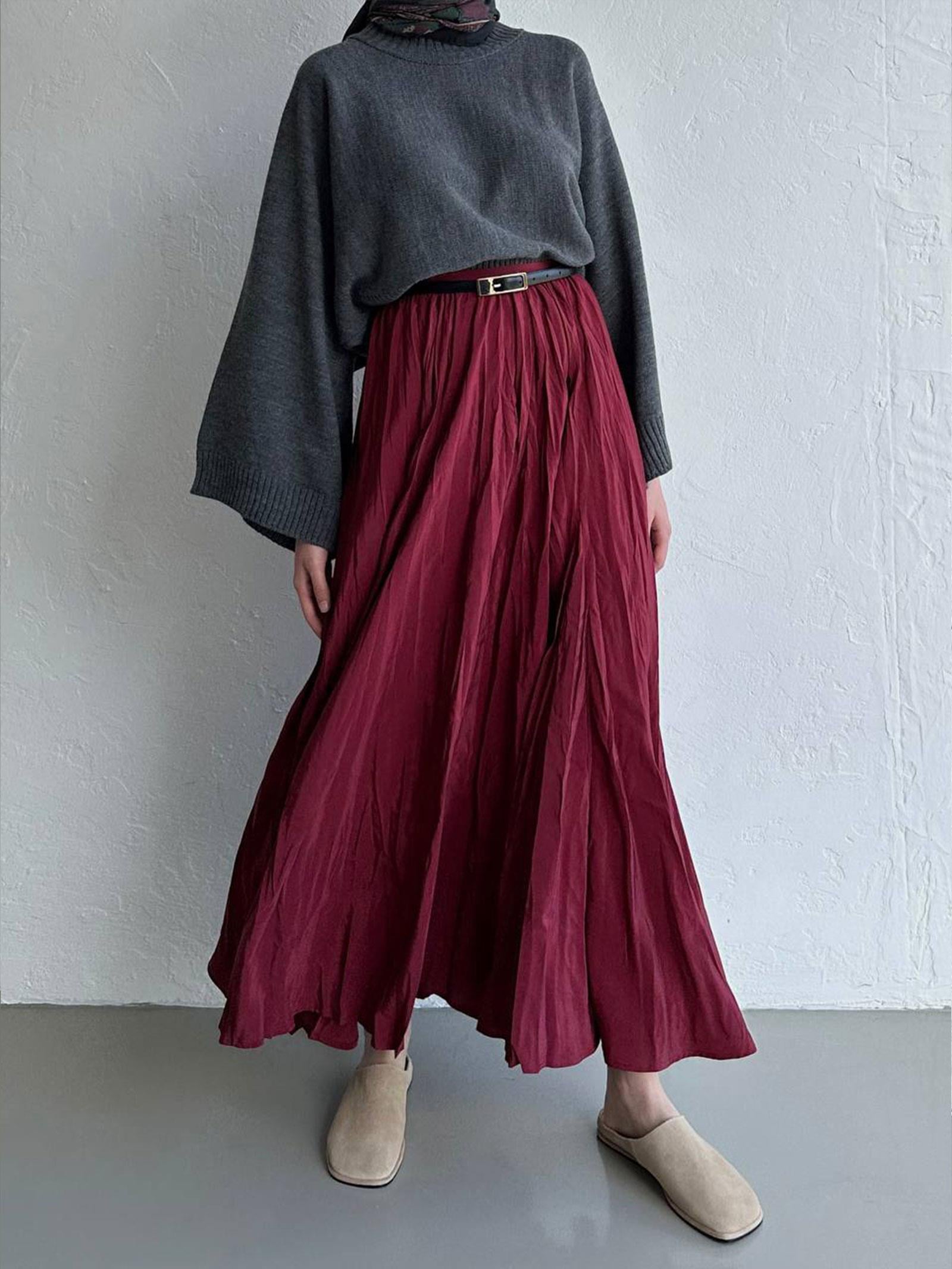 Kadın Bordo Crush Etek