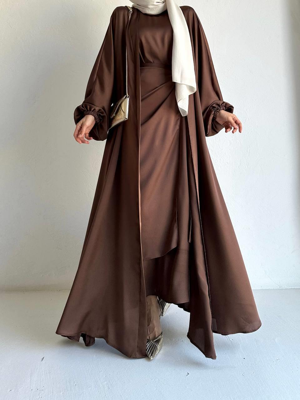 Kahve İnna Abaya Takım