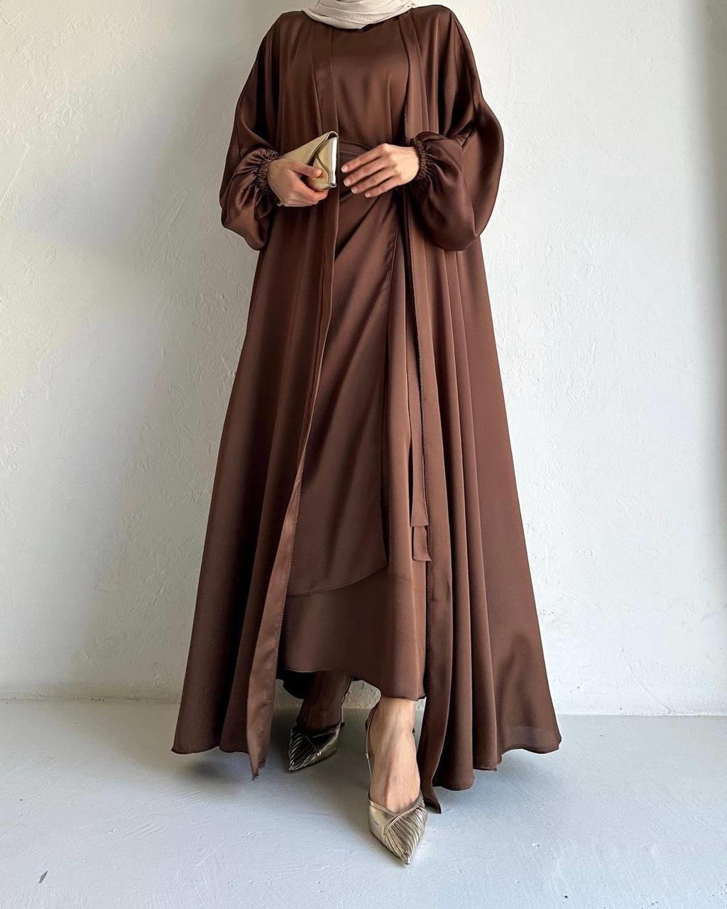 Kahve İnna Abaya Takım