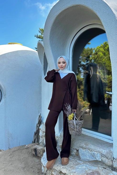 Kahve Lina Triko Takım