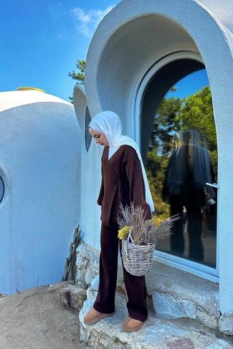 Kahve Lina Triko Takım