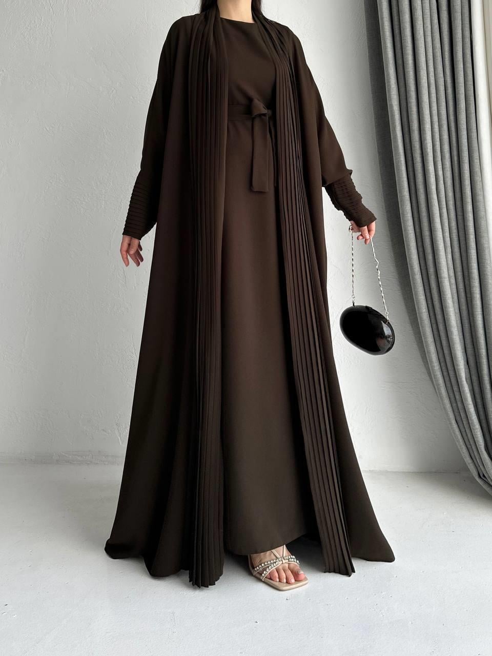 Kahve Zen Abaya Takım 