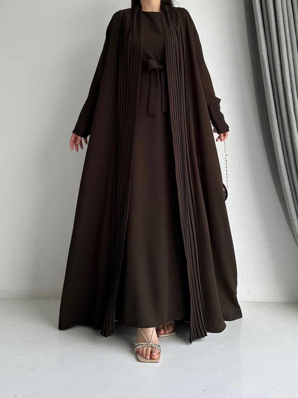 Kahve Zen Abaya Takım 