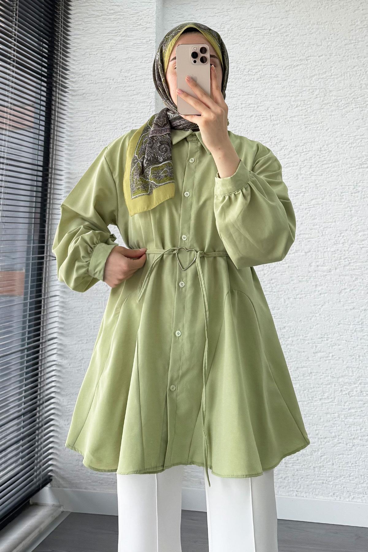 Kalp Kemerli Tunik -Yeşil
