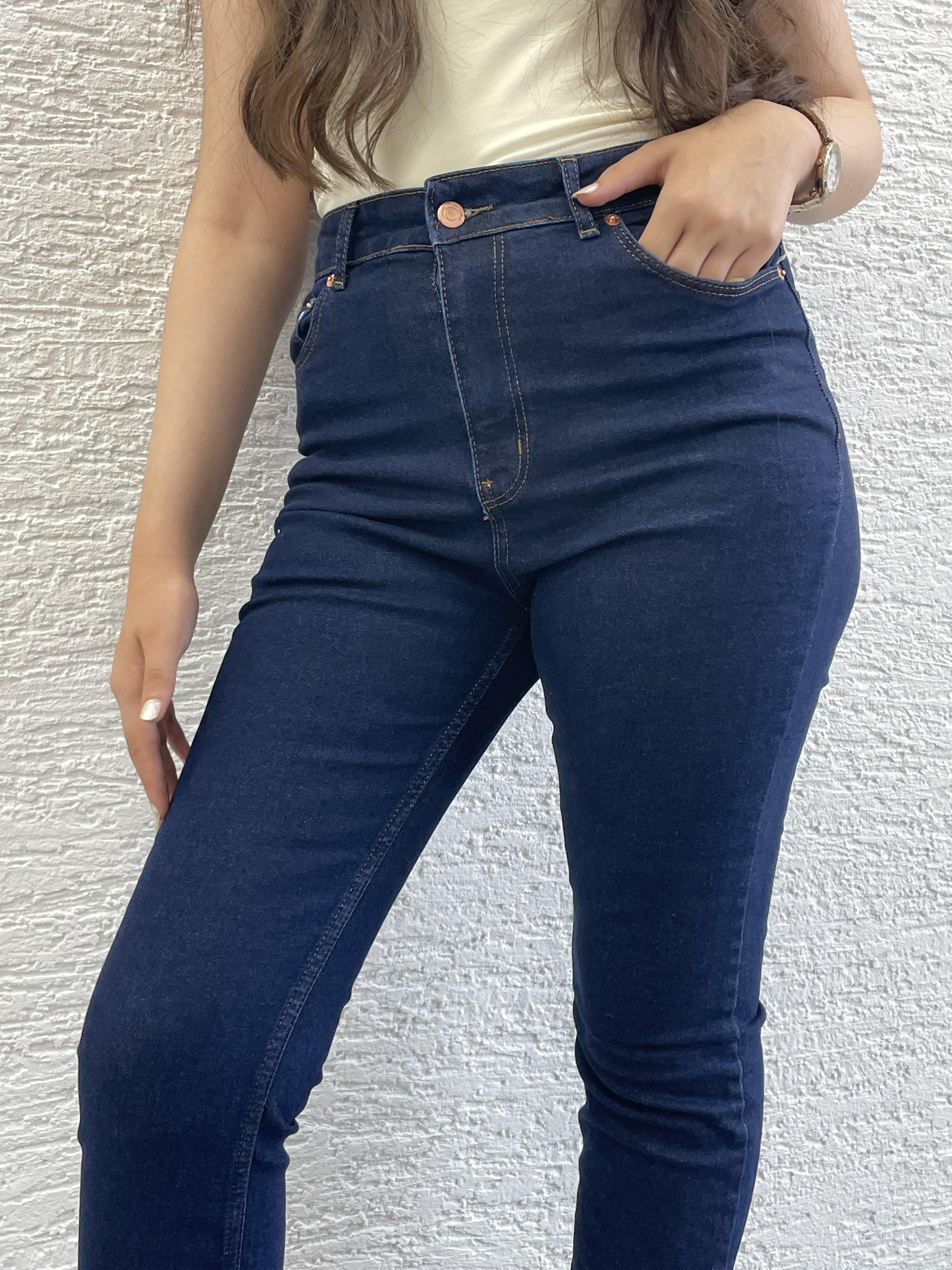 Koyu Mavi Boy Fit Kesim Jean Pantolon
