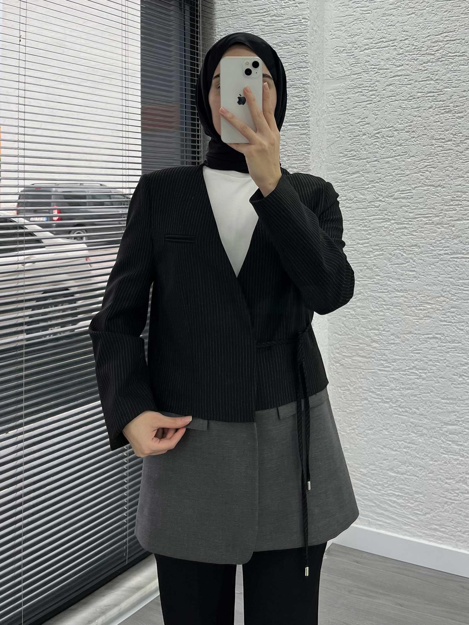 Kruvaze Yaka Blazer Kadın Ceket