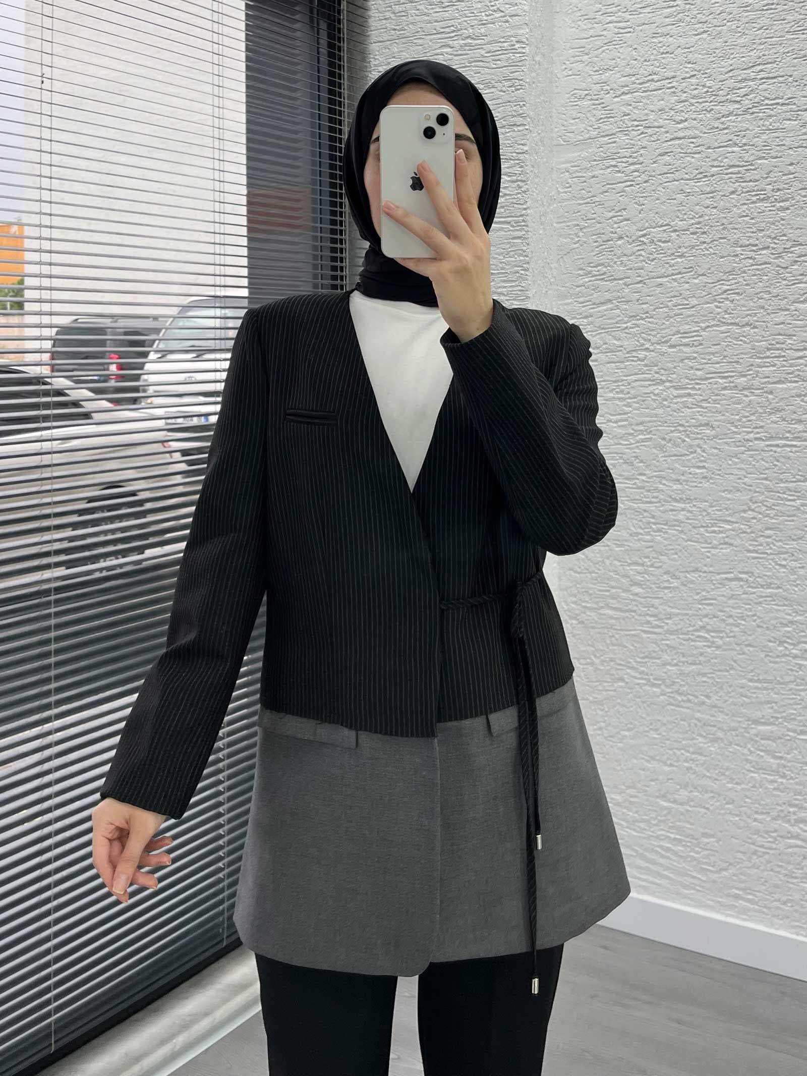 Kruvaze Yaka Blazer Kadın Ceket