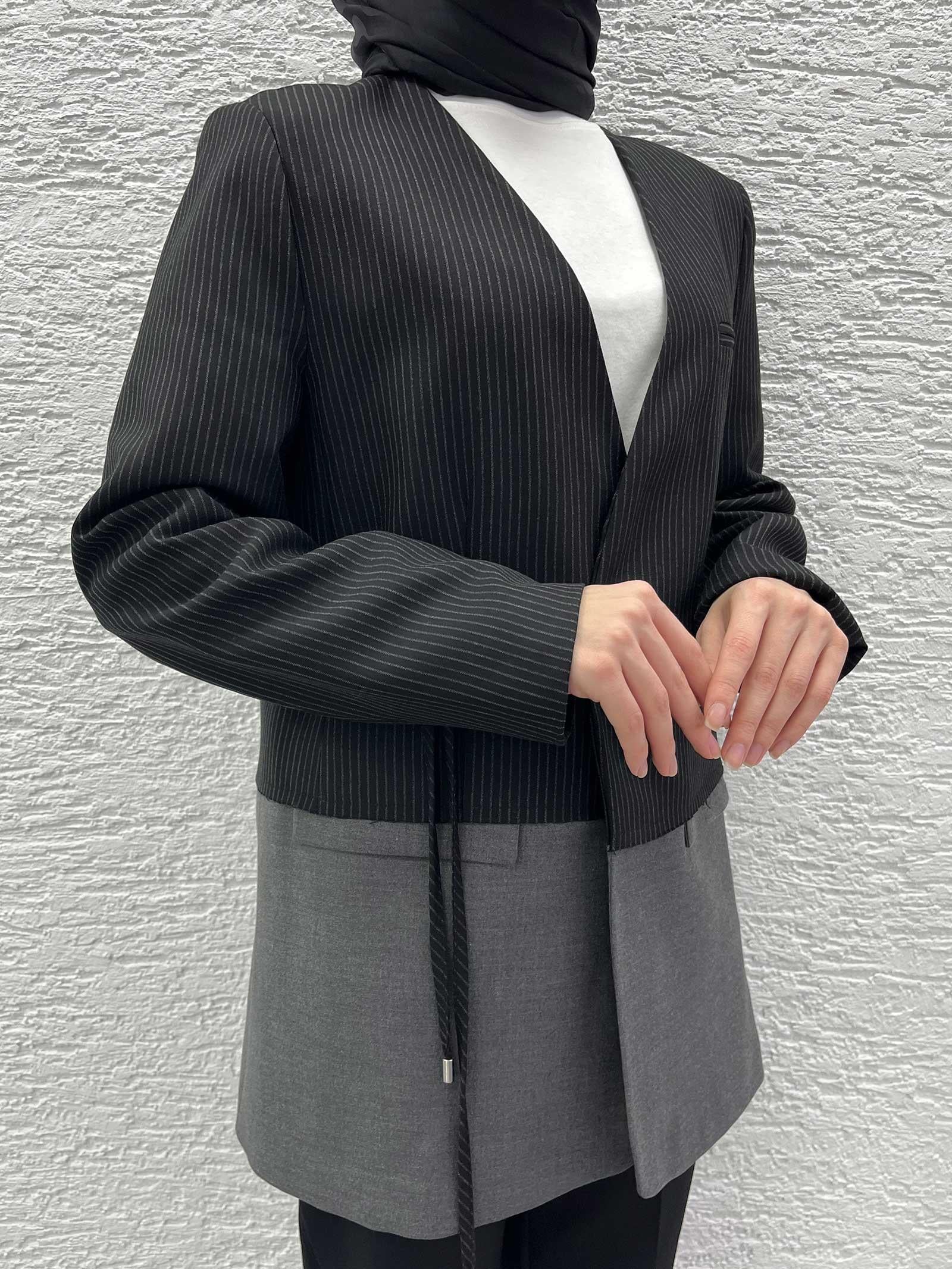 Kruvaze Yaka Blazer Kadın Ceket