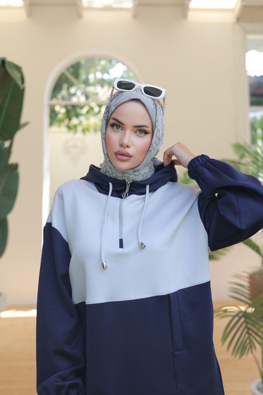 Lacivert Kapüşonlu Sweat İkili Takım